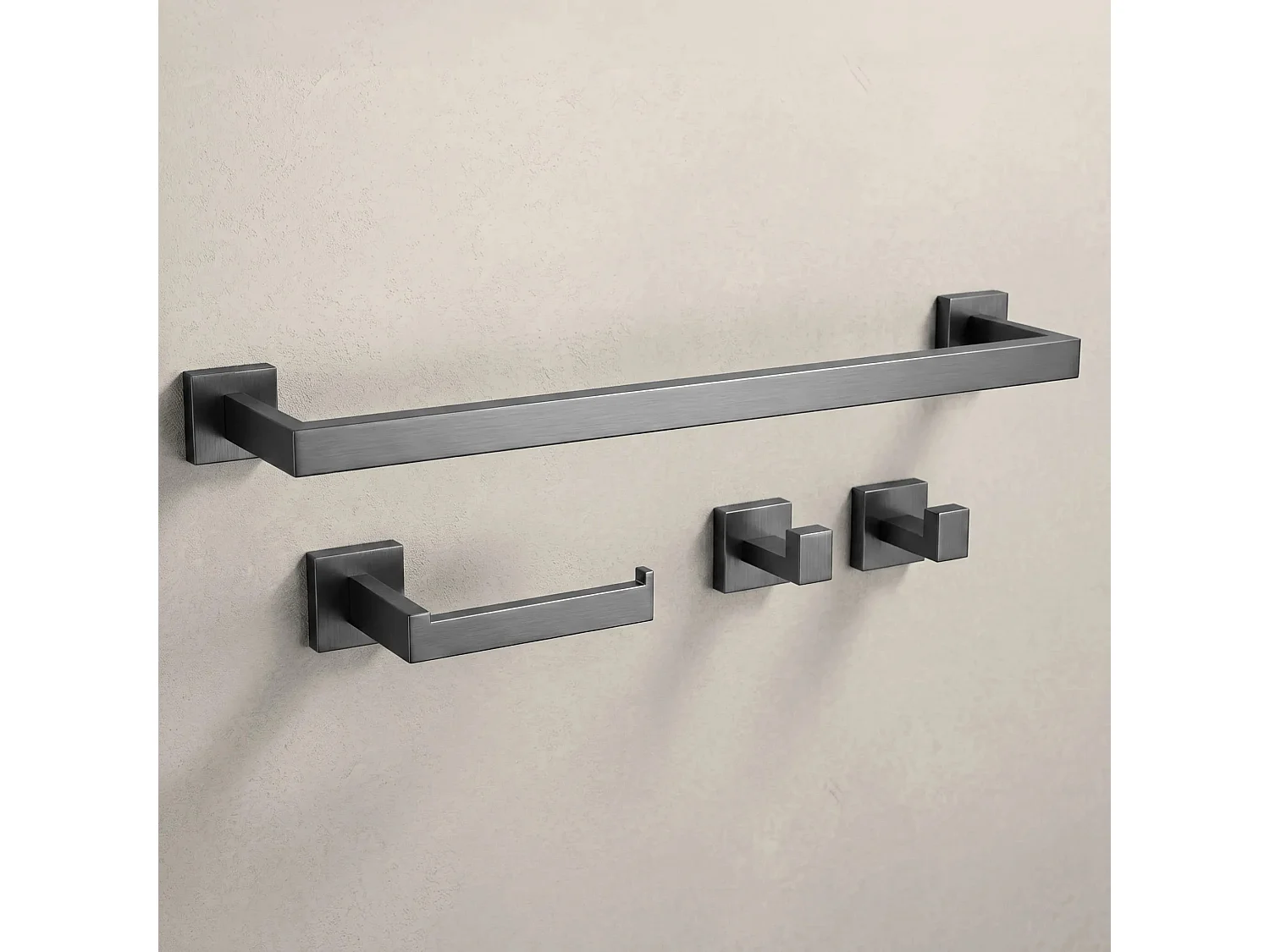 Ensemble De Cintres De Salle De Bain Rea Rio Titanium