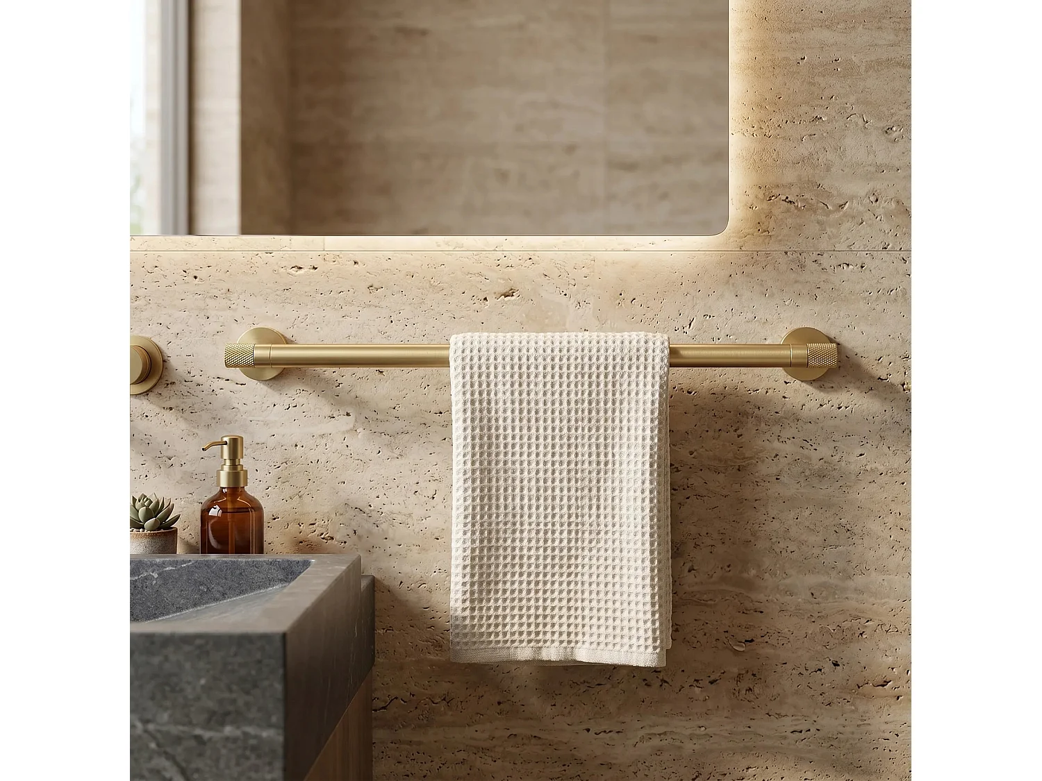 Badeværelsesbøjle Rea Ori 39101 Brush Gold