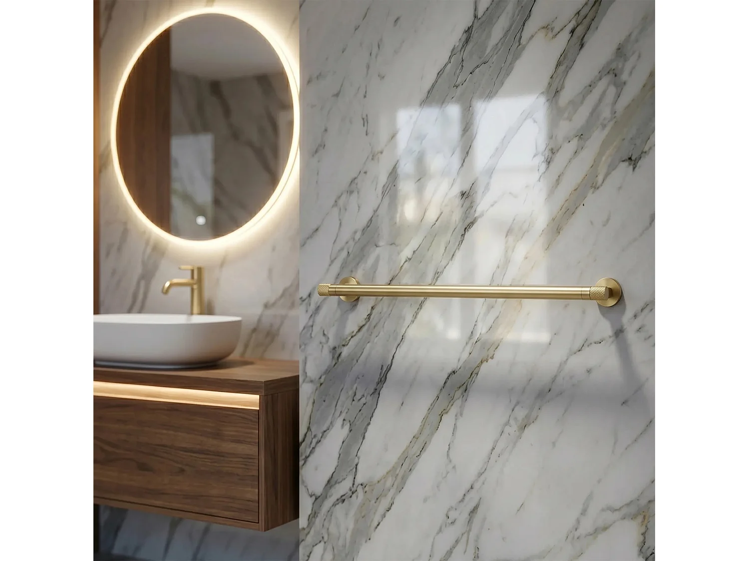 Badeværelsesbøjle Rea Ori 39101 Brush Gold