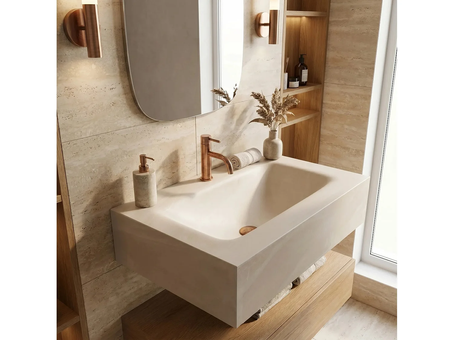 Lavabo Mural Rea Apollo Gran Cloud Sky 70 White