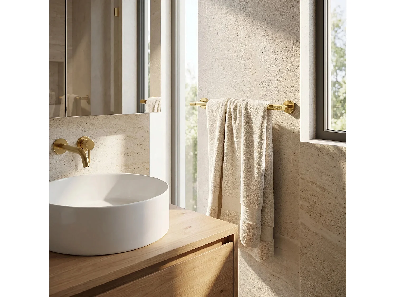 Cintre De Salle De Bain Rea 6603 Modern Gold