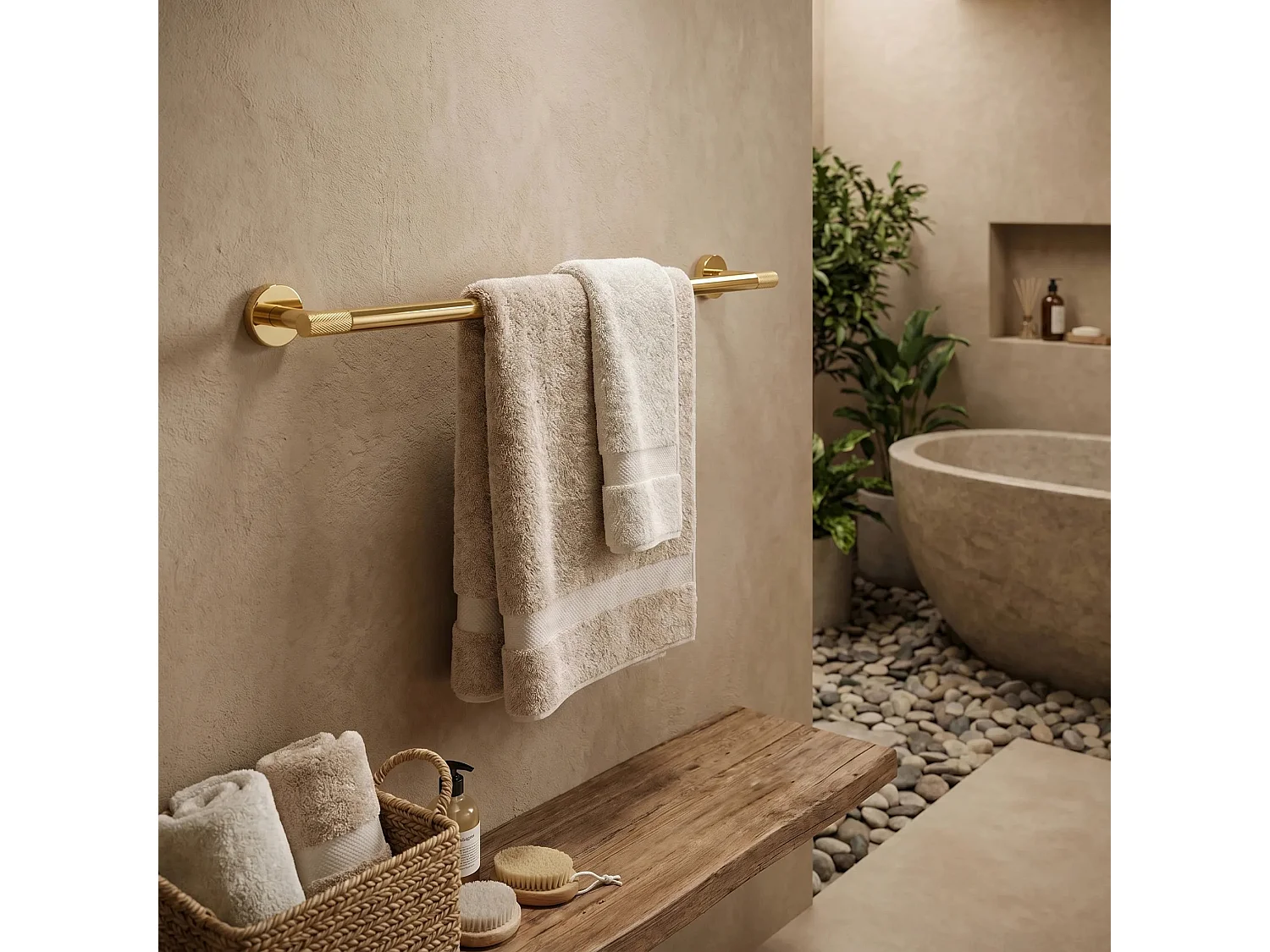 Cintre De Salle De Bain Rea 6603 Modern Gold