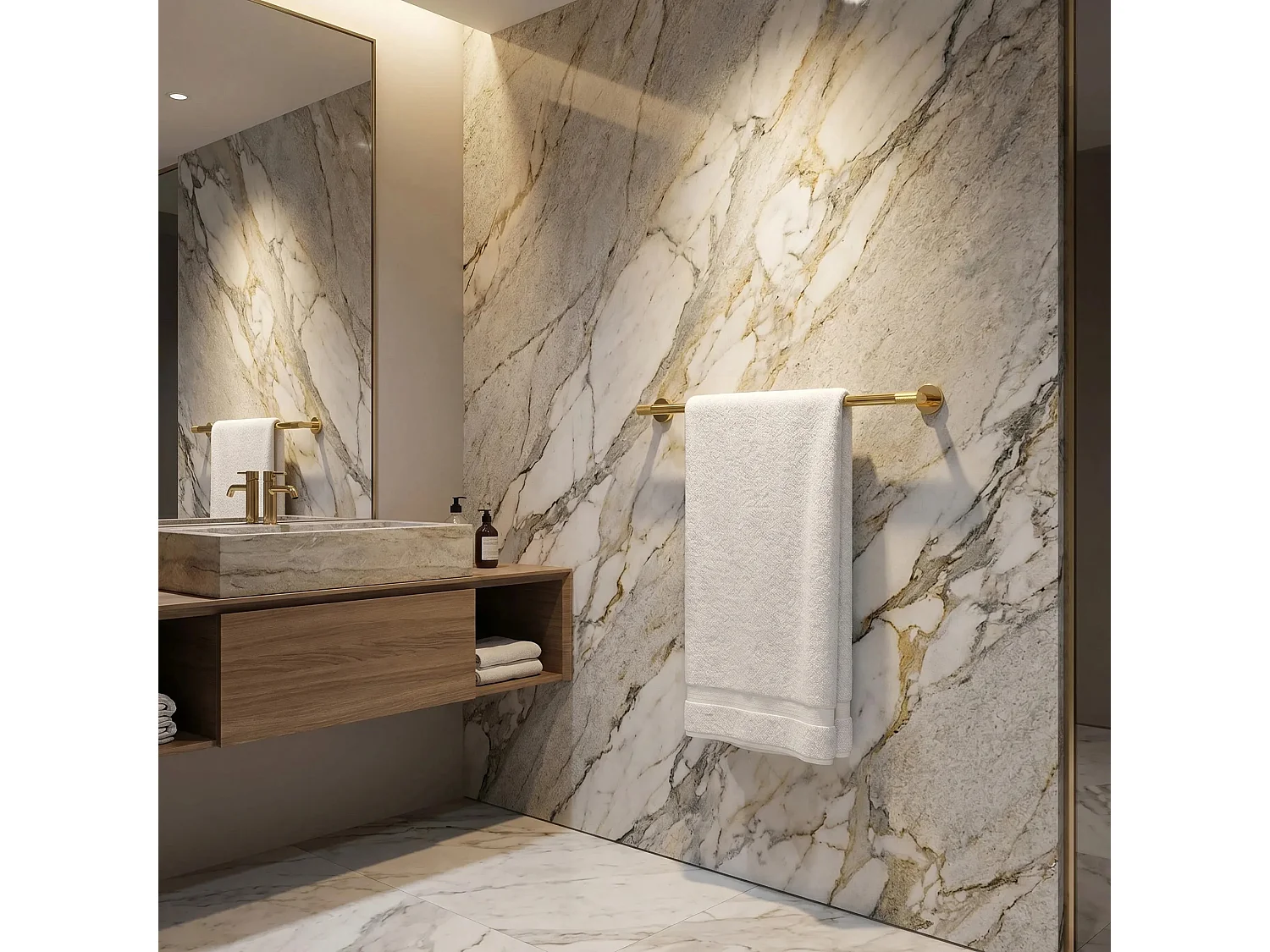Cintre De Salle De Bain Rea 6603 Modern Gold