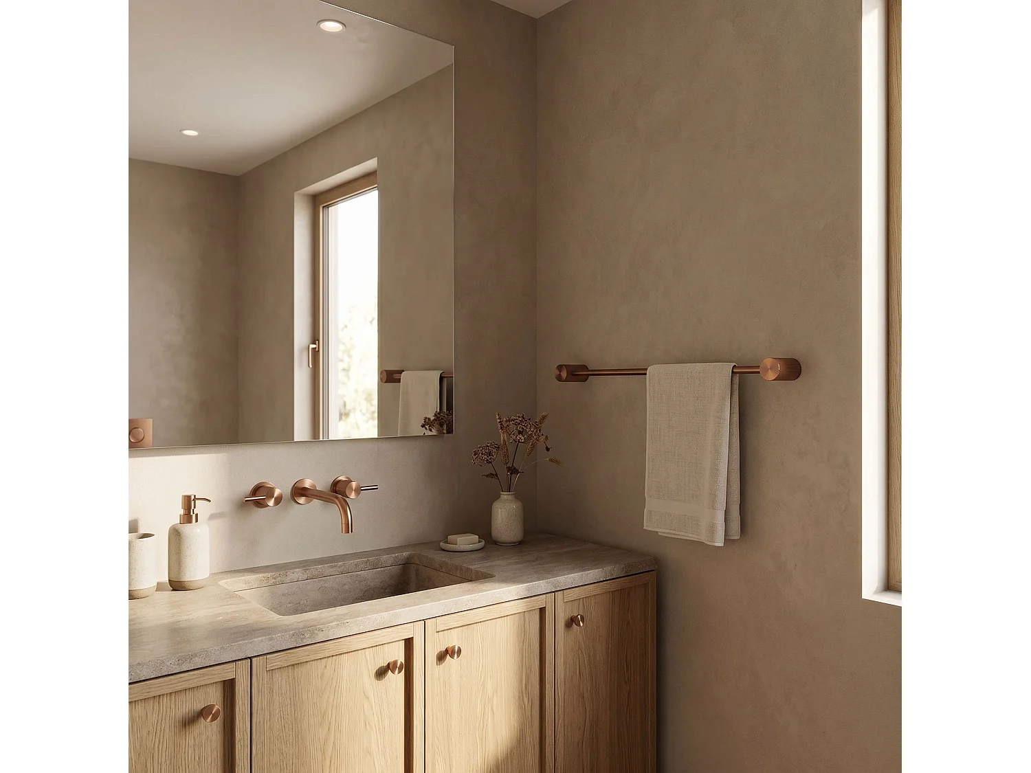 Håndklædeholder Rea 64101 Solo Brush Copper