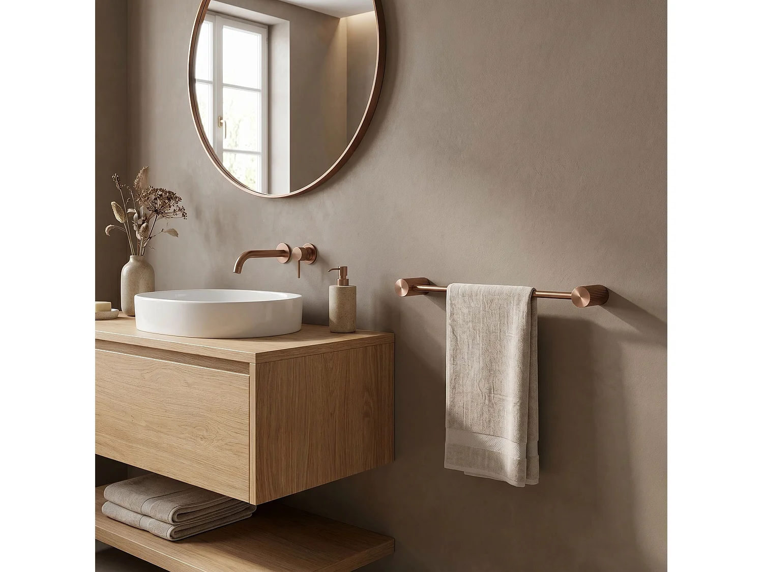 Håndklædeholder Rea 64101 Solo Brush Copper