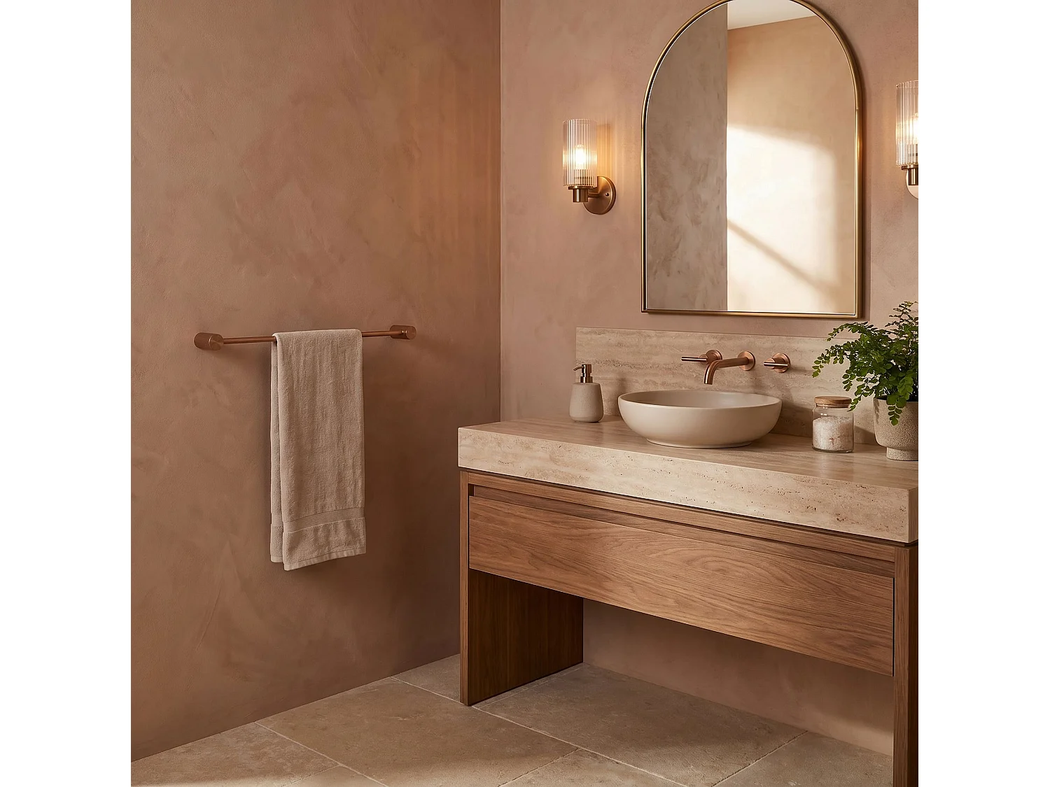 Håndklædeholder Rea 64101 Solo Brush Copper