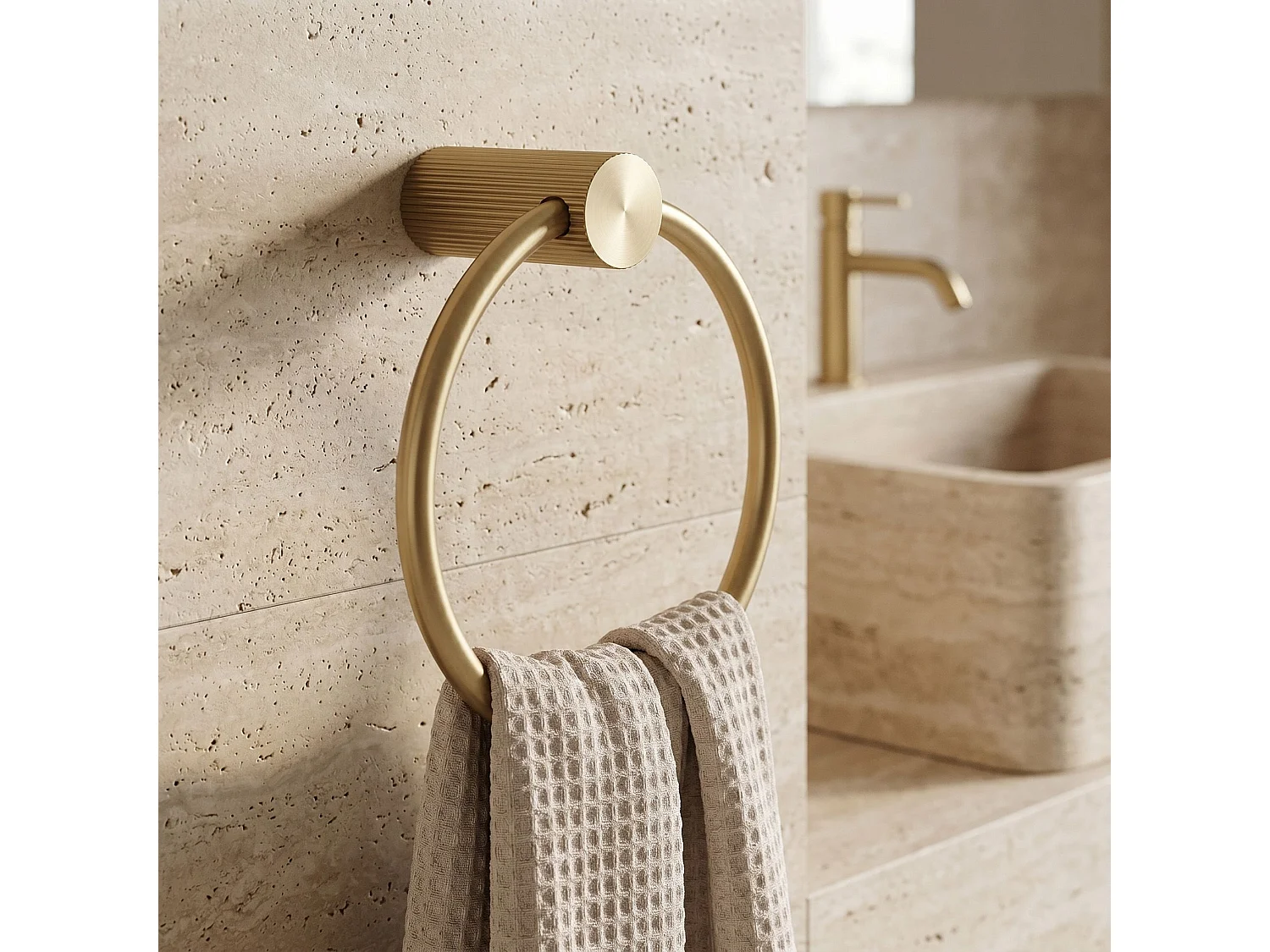 Håndklædeholder Rea 64106 Solo Brush Gold