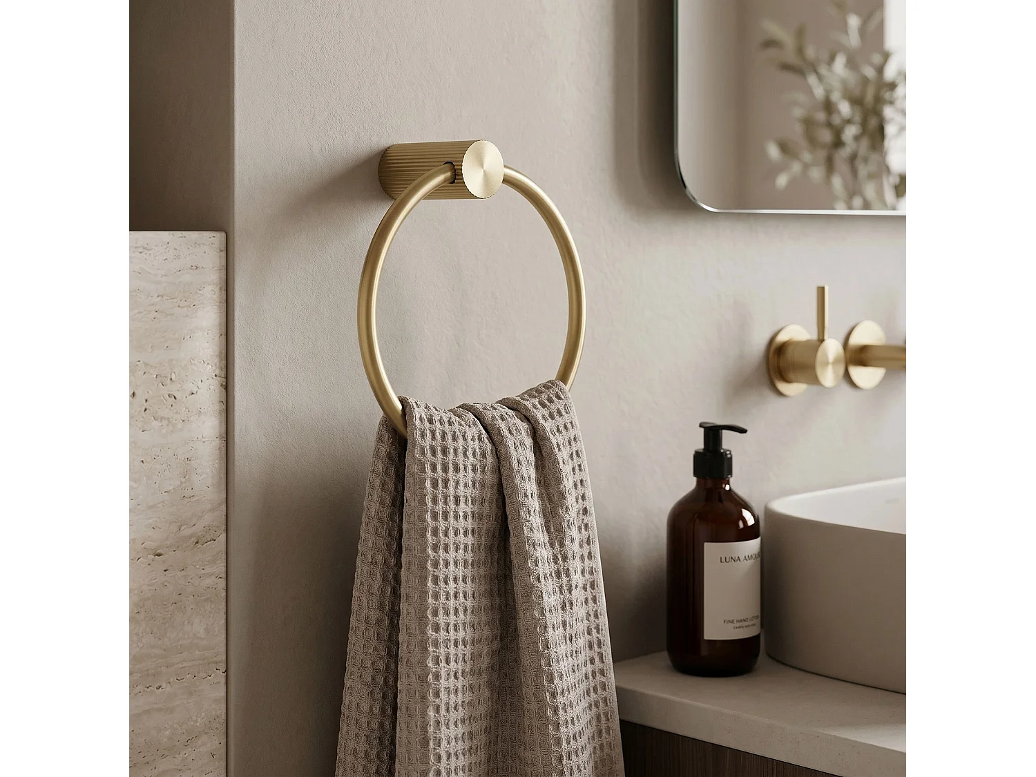 Håndklædeholder Rea 64106 Solo Brush Gold