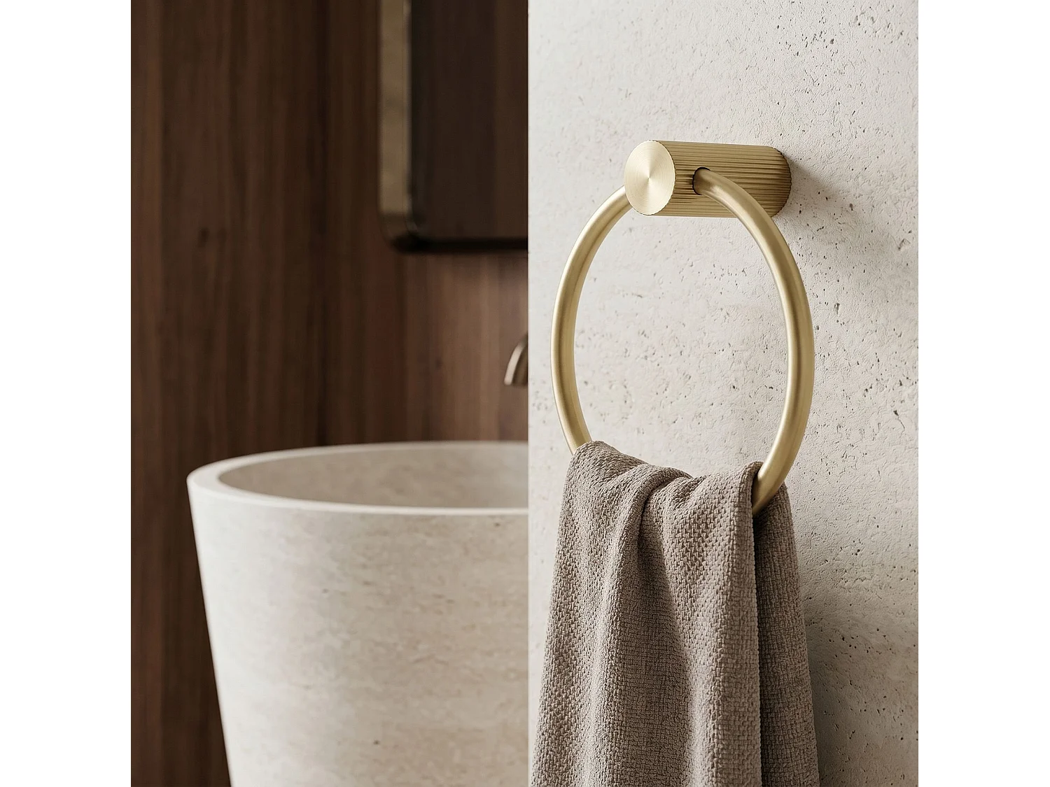 Håndklædeholder Rea 64106 Solo Brush Gold