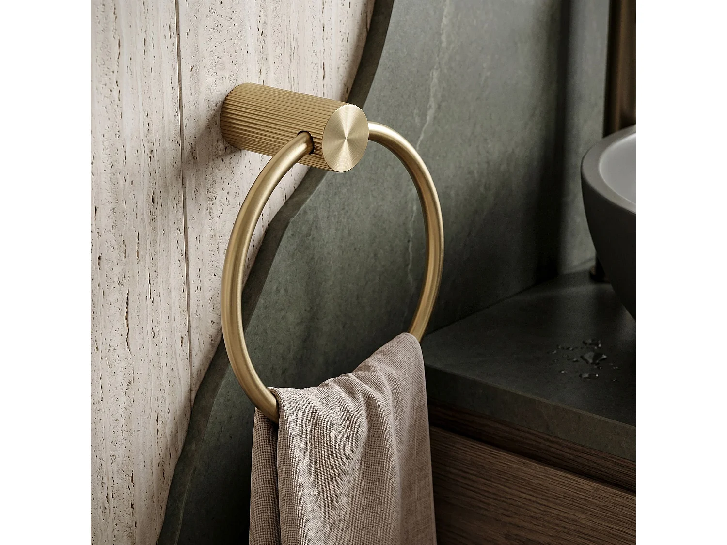 Håndklædeholder Rea 64106 Solo Brush Gold
