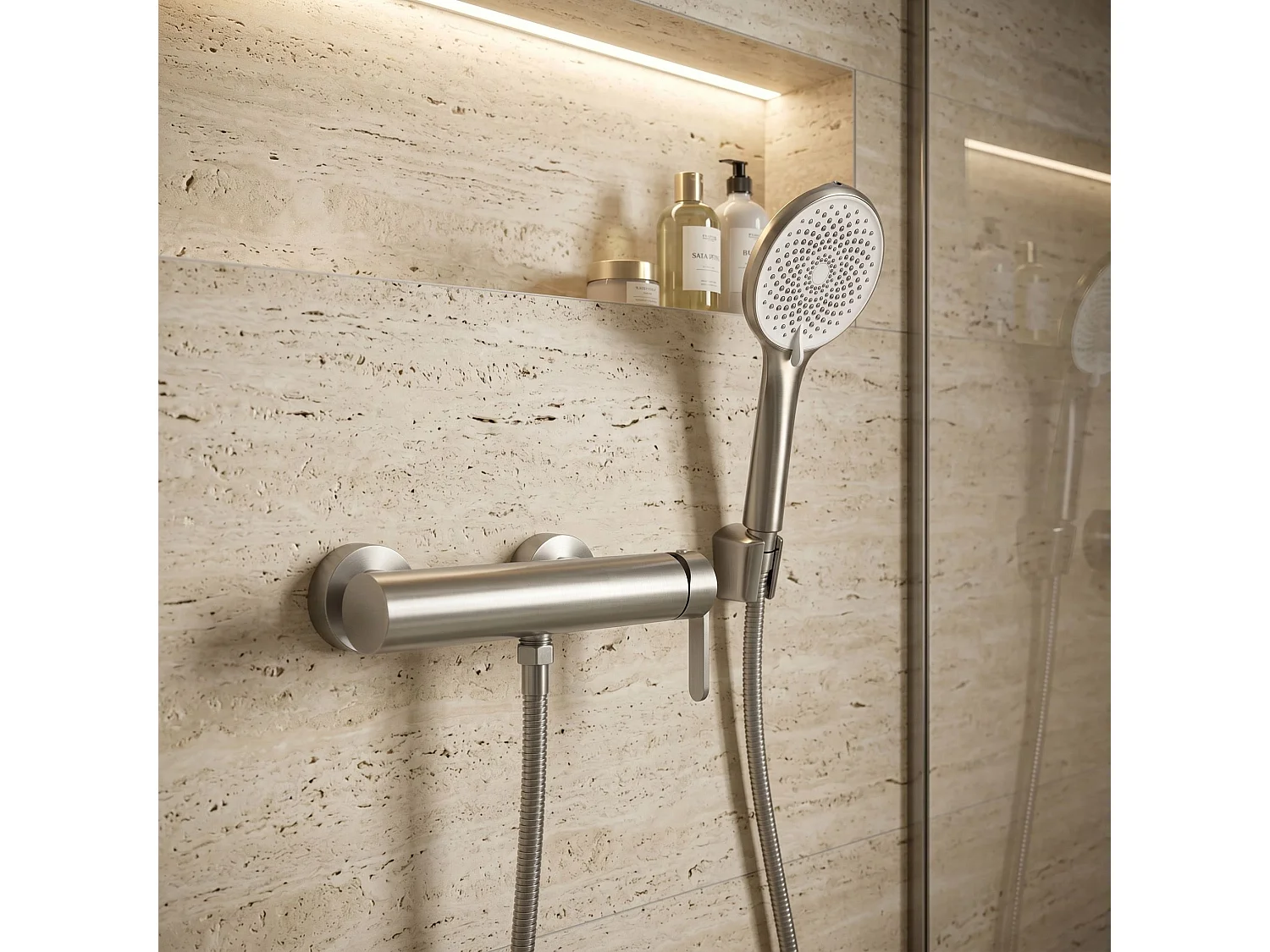 Robinet De Douche Rea Ontario Side Brush Steel