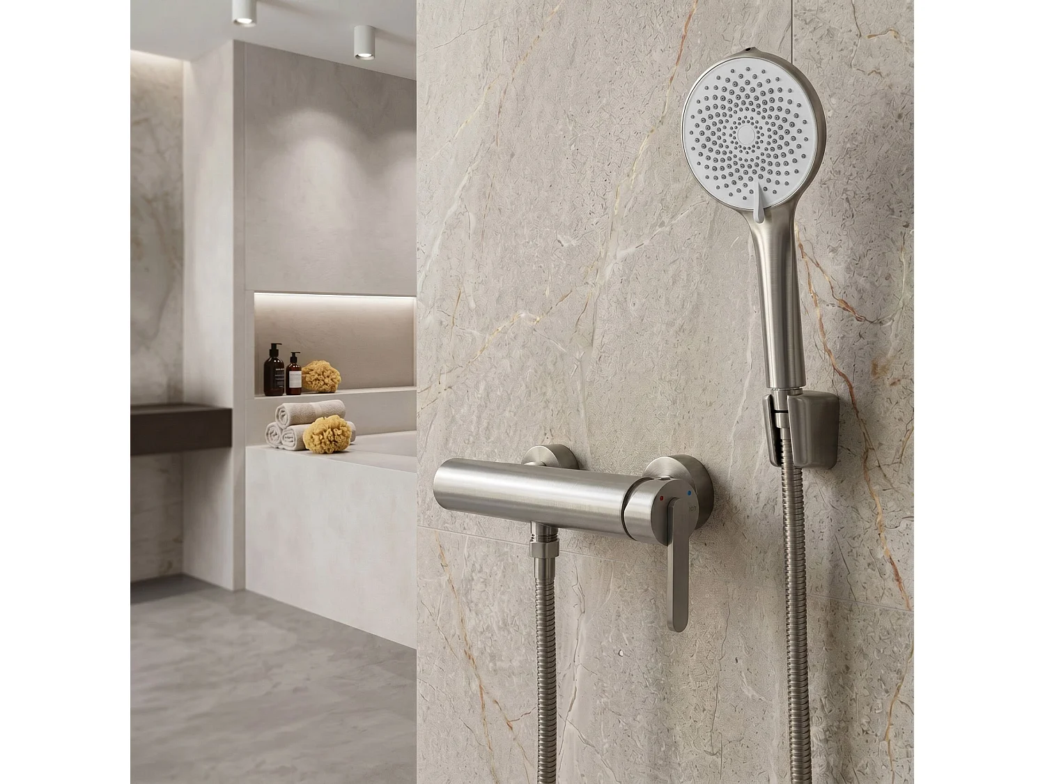 Robinet De Douche Rea Ontario Side Brush Steel