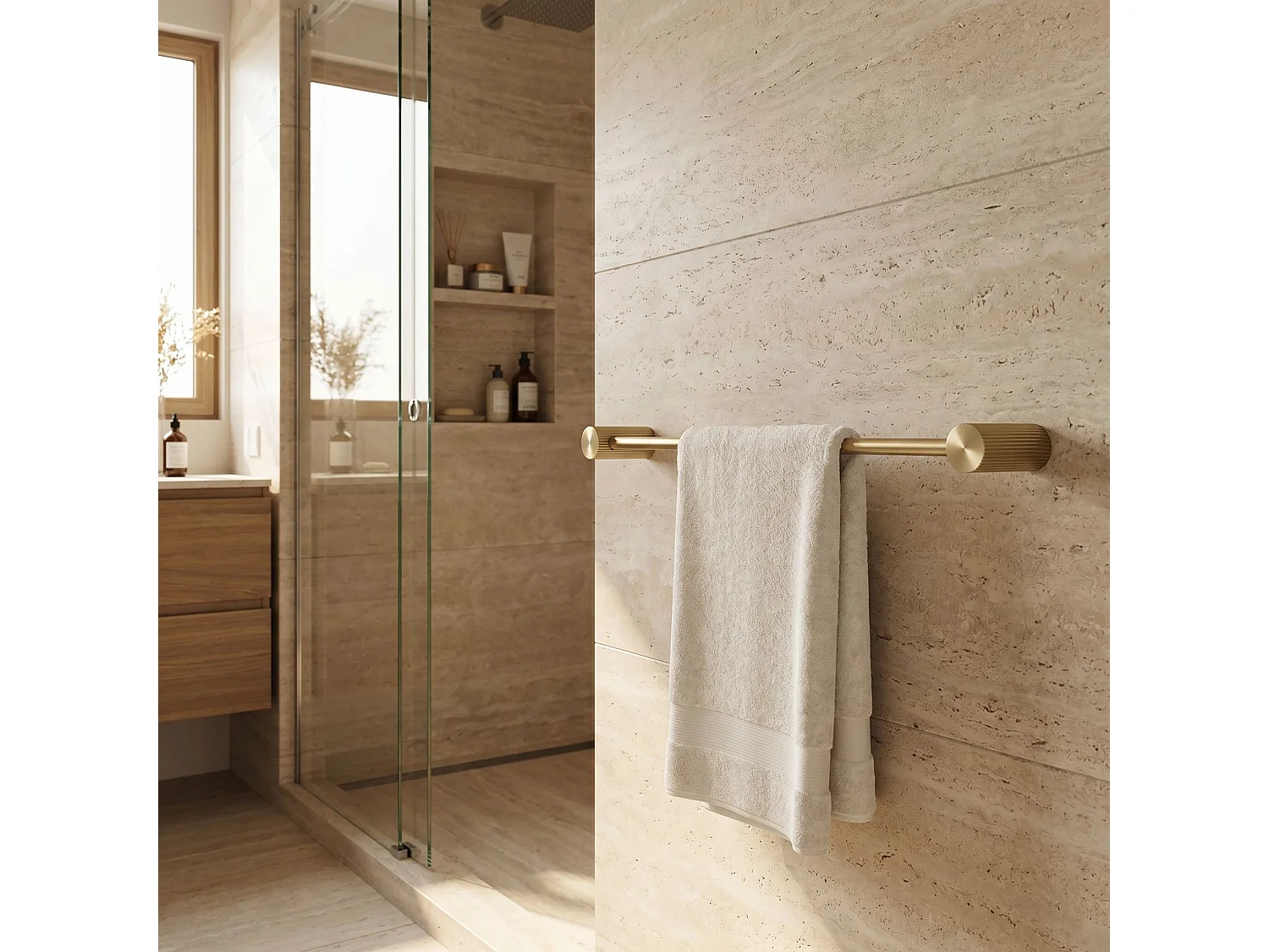 Håndklædeholder Rea 64101 Solo Brush Gold