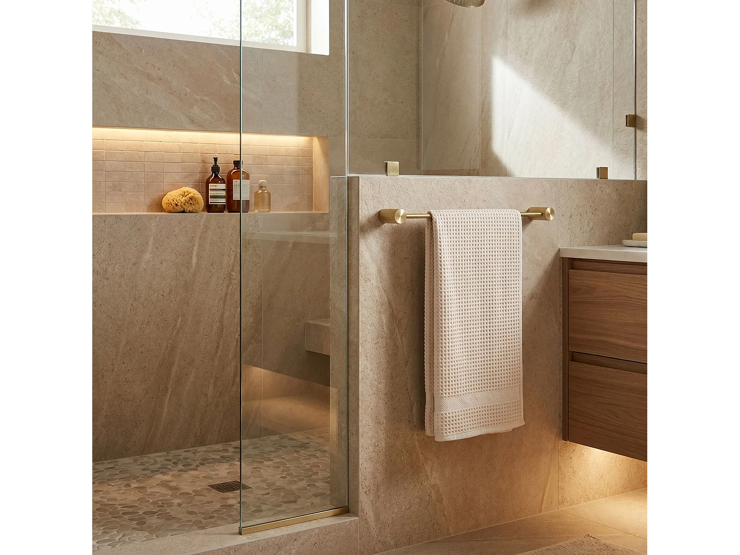 Håndklædeholder Rea 64101 Solo Brush Gold