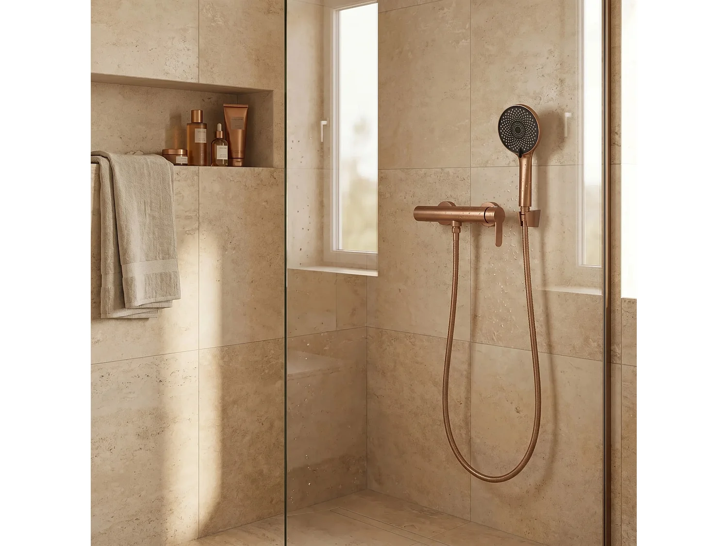 Robinet De Douche Rea Arcos Brush Copper