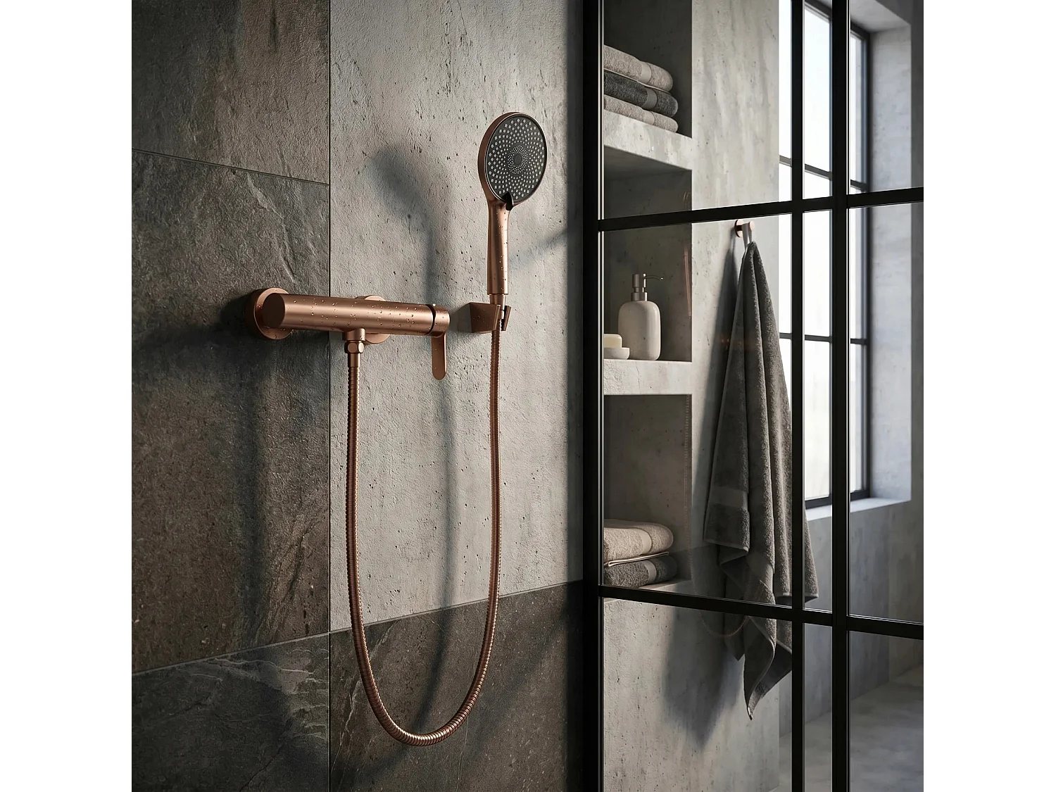 Robinet De Douche Rea Arcos Brush Copper