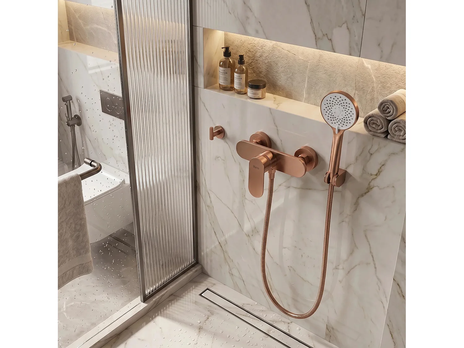 Mitigeur De Douche Rea Drop Brush Copper