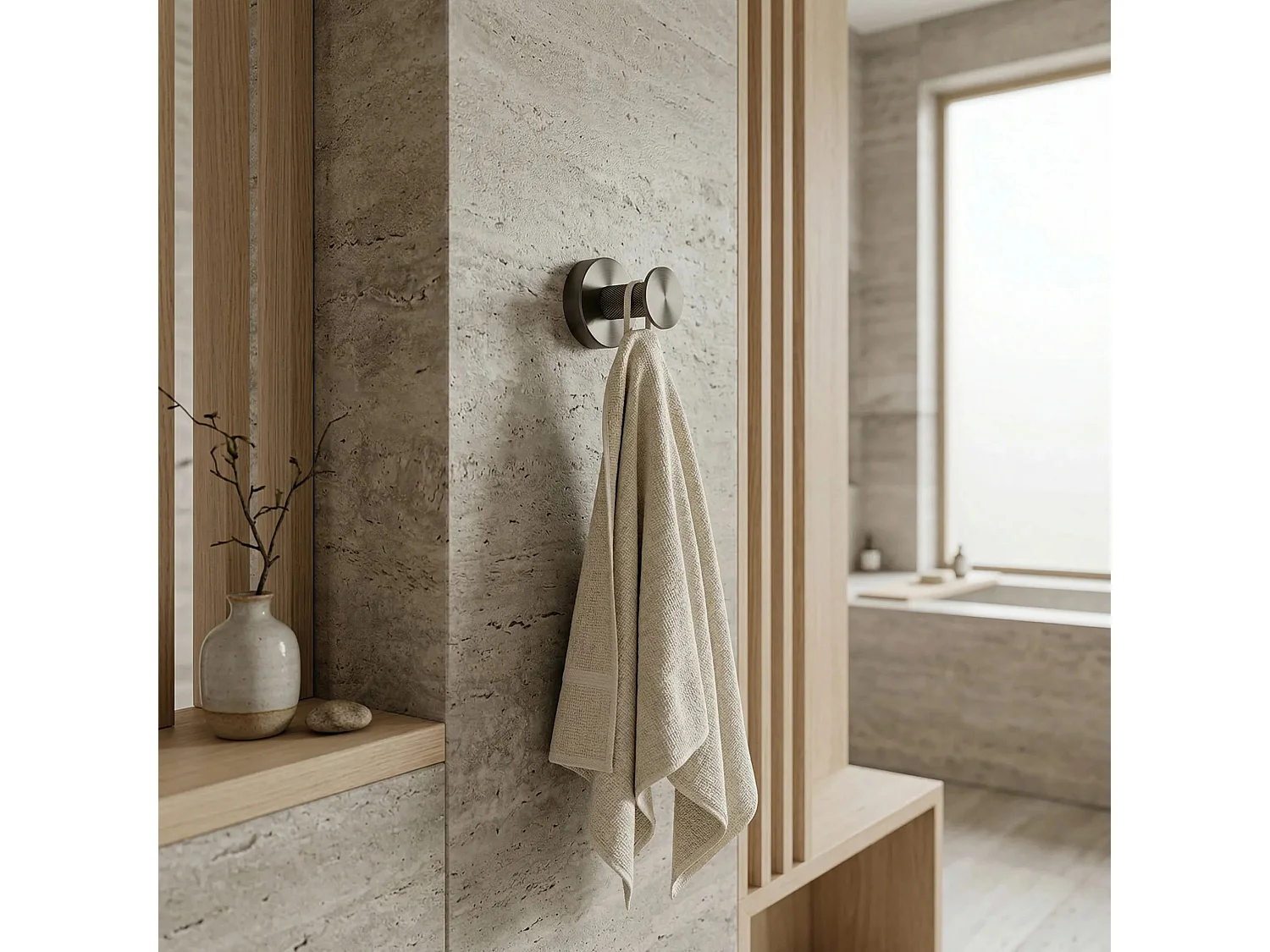 Cintre De Salle De Bain Rea 6606 Modern Titanium
