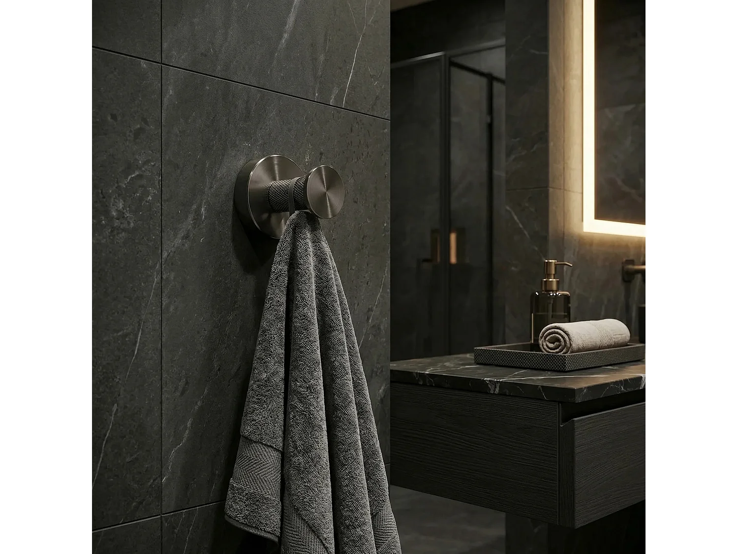Cintre De Salle De Bain Rea 6606 Modern Titanium