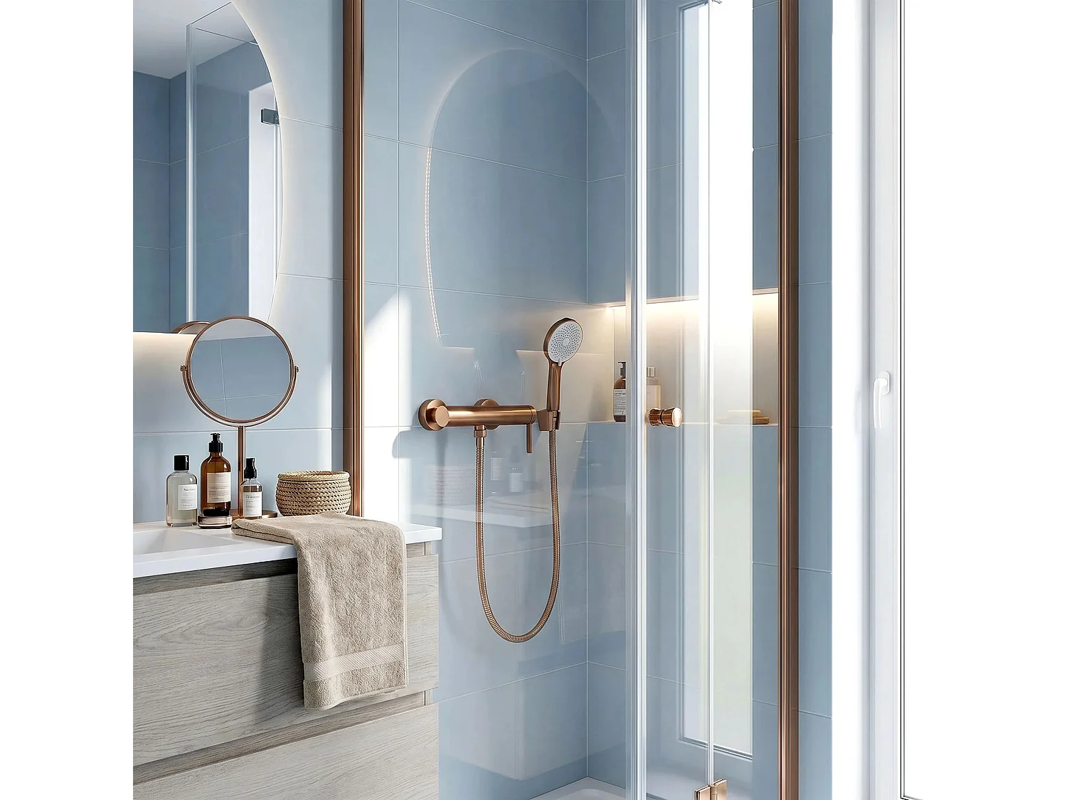 Douchekraan Rea Rivo Brush Copper