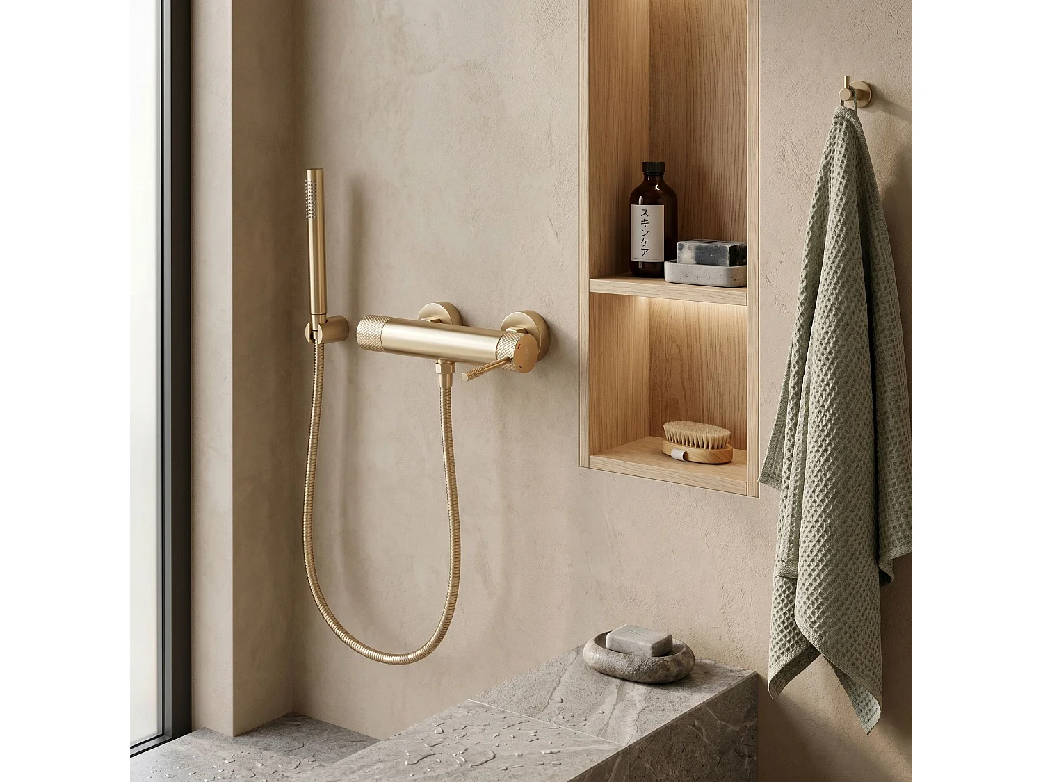 Robinet De Douche Rea Venti Brush Gold