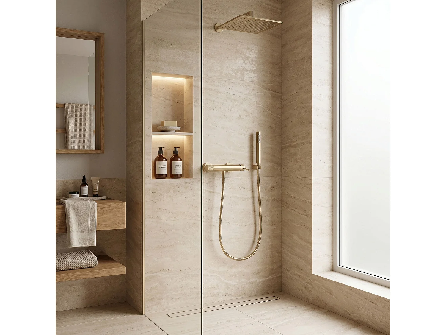 Robinet De Douche Rea Venti Brush Gold