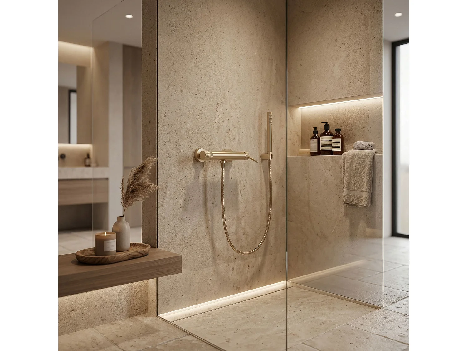 Robinet De Douche Rea Venti Brush Gold