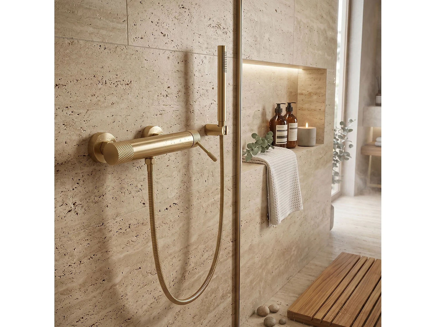 Robinet De Douche Rea Venti Brush Gold