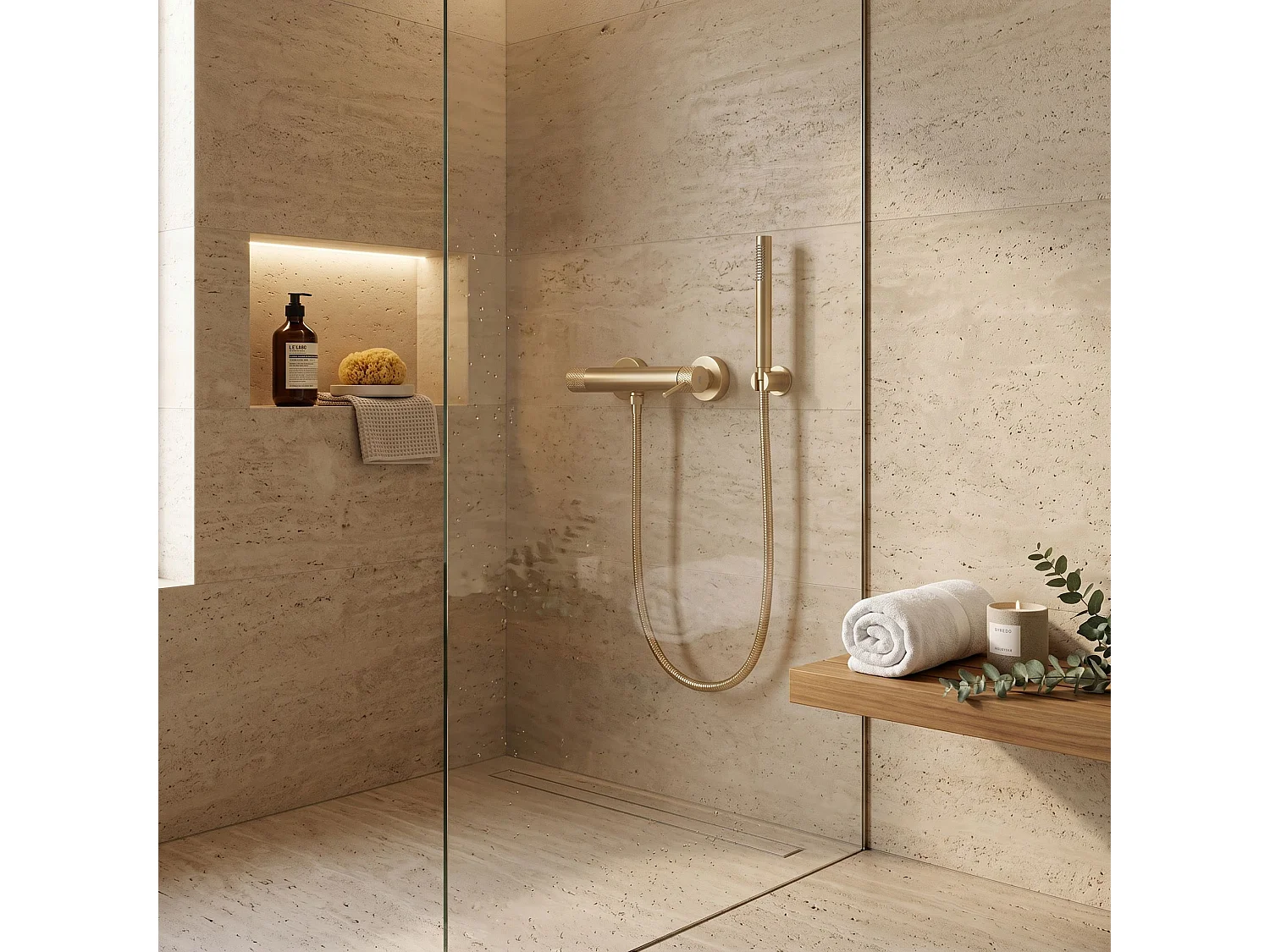 Robinet De Douche Rea Venti Brush Gold
