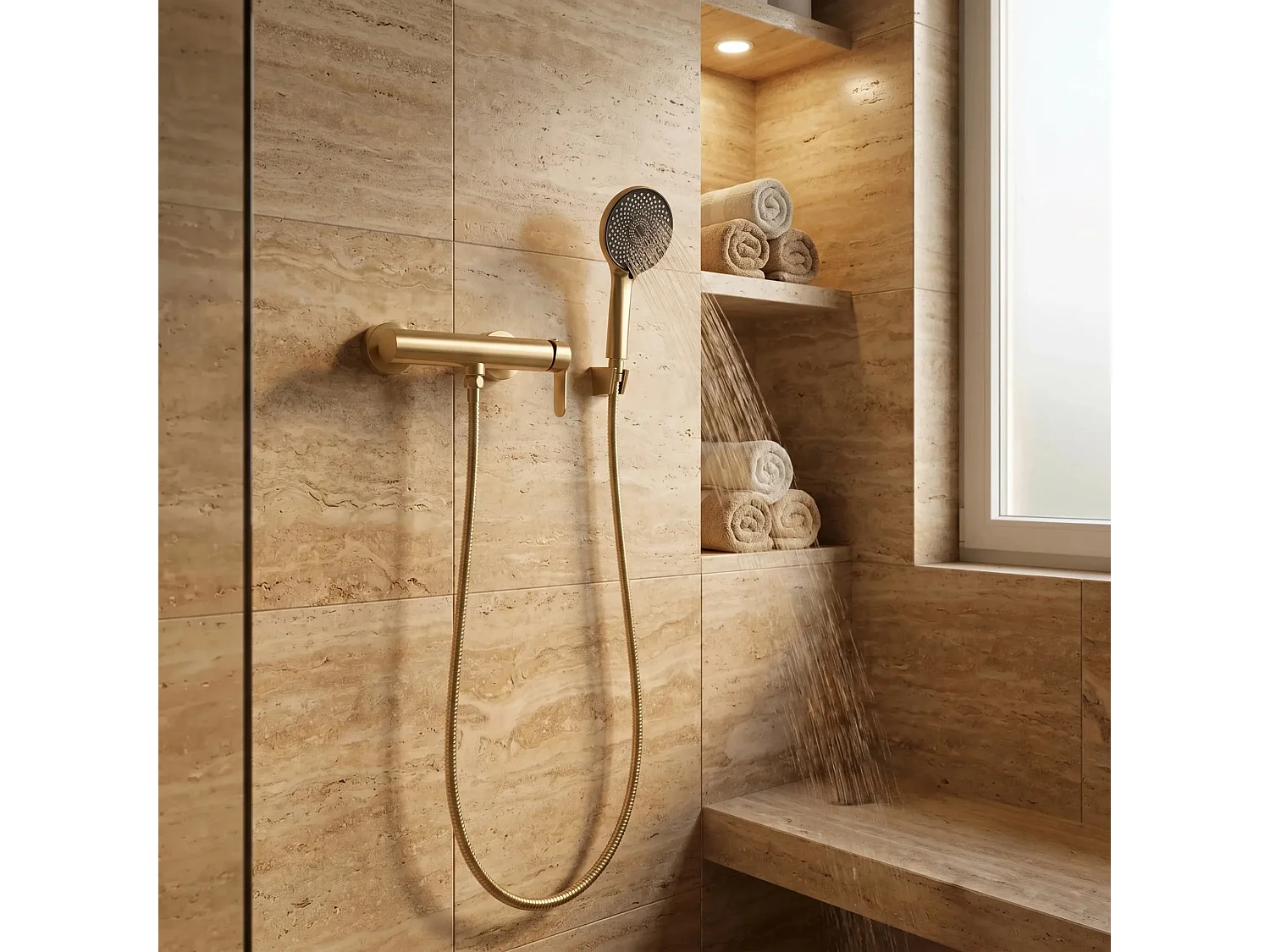 Robinet De Douche Rea Arcos Brush Gold