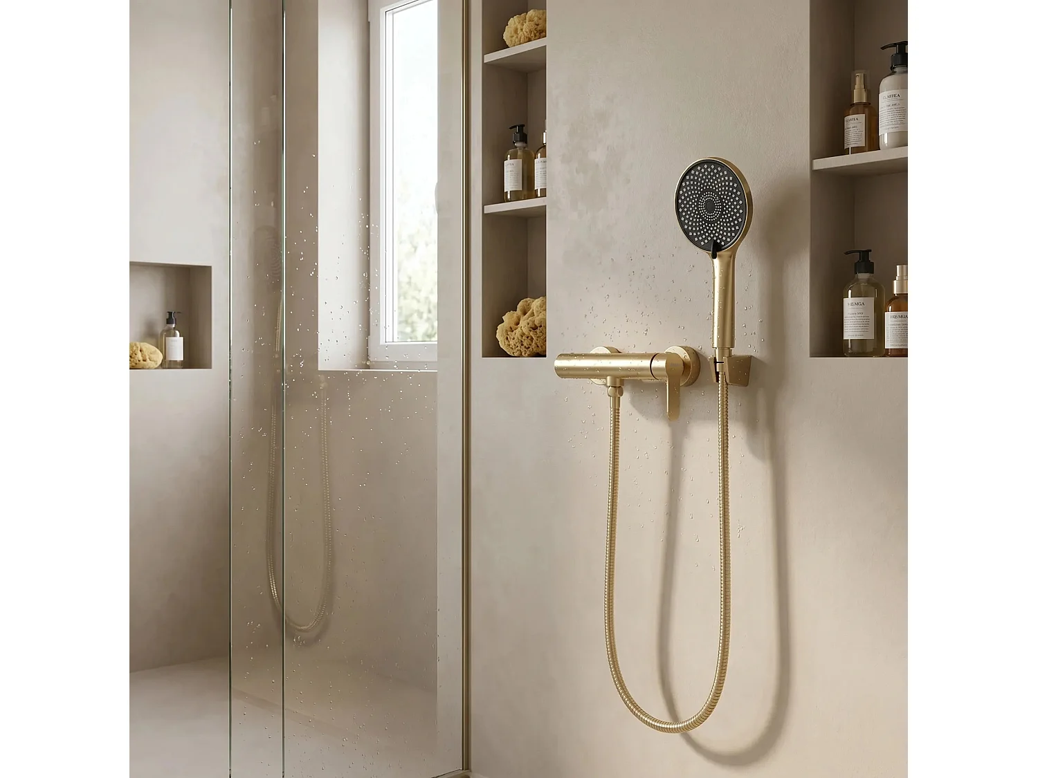 Robinet De Douche Rea Arcos Brush Gold