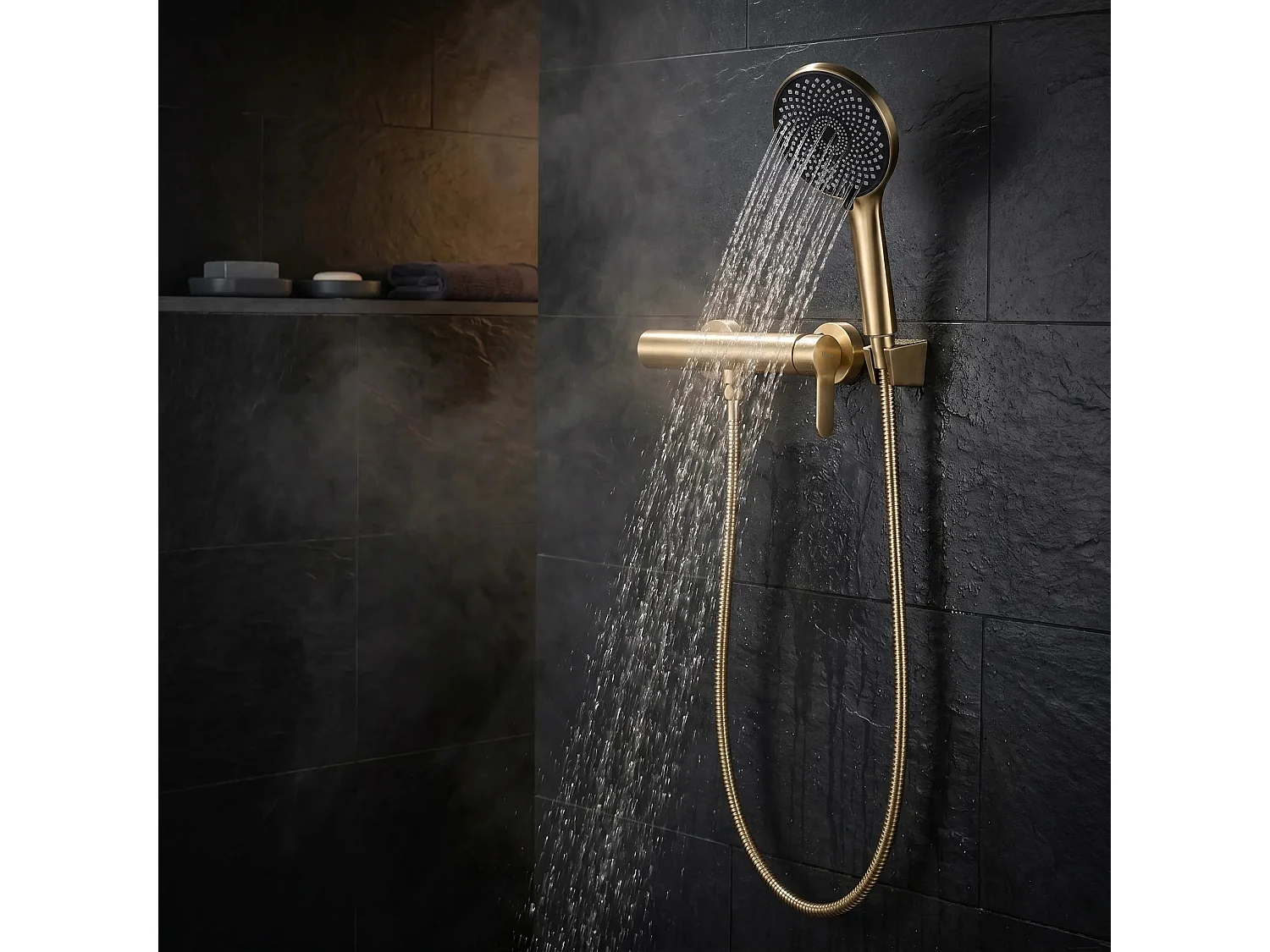 Robinet De Douche Rea Arcos Brush Gold