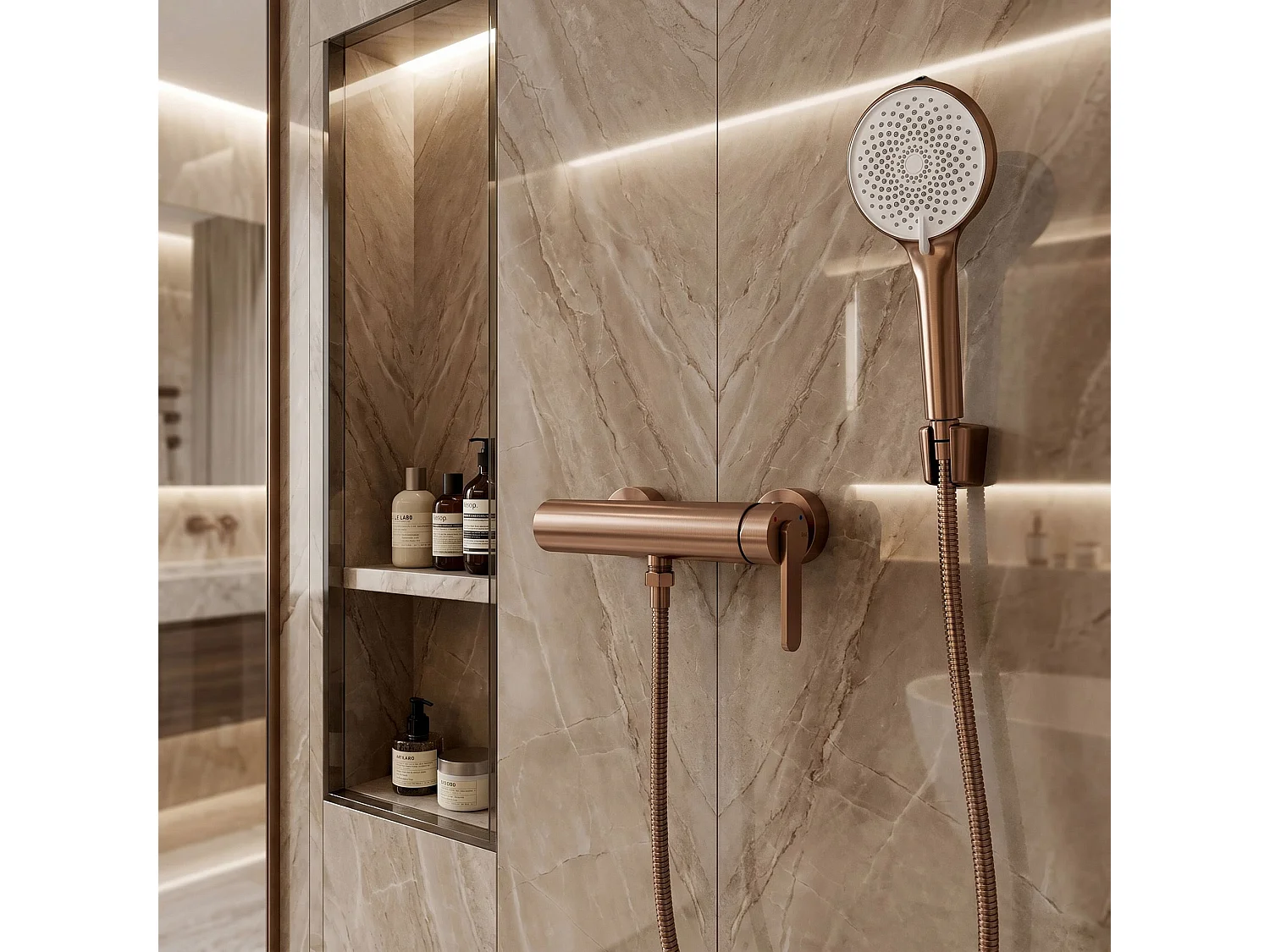 Robinet De Douche Rea Ontario Side Brush Copper
