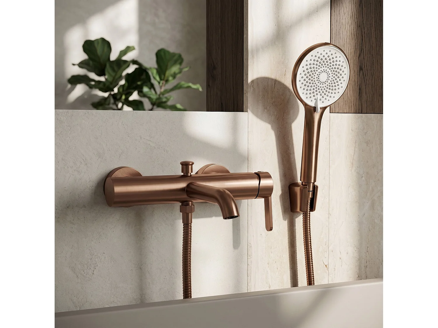 Torneira Para Banheira Rea Ontario Side Brush Copper