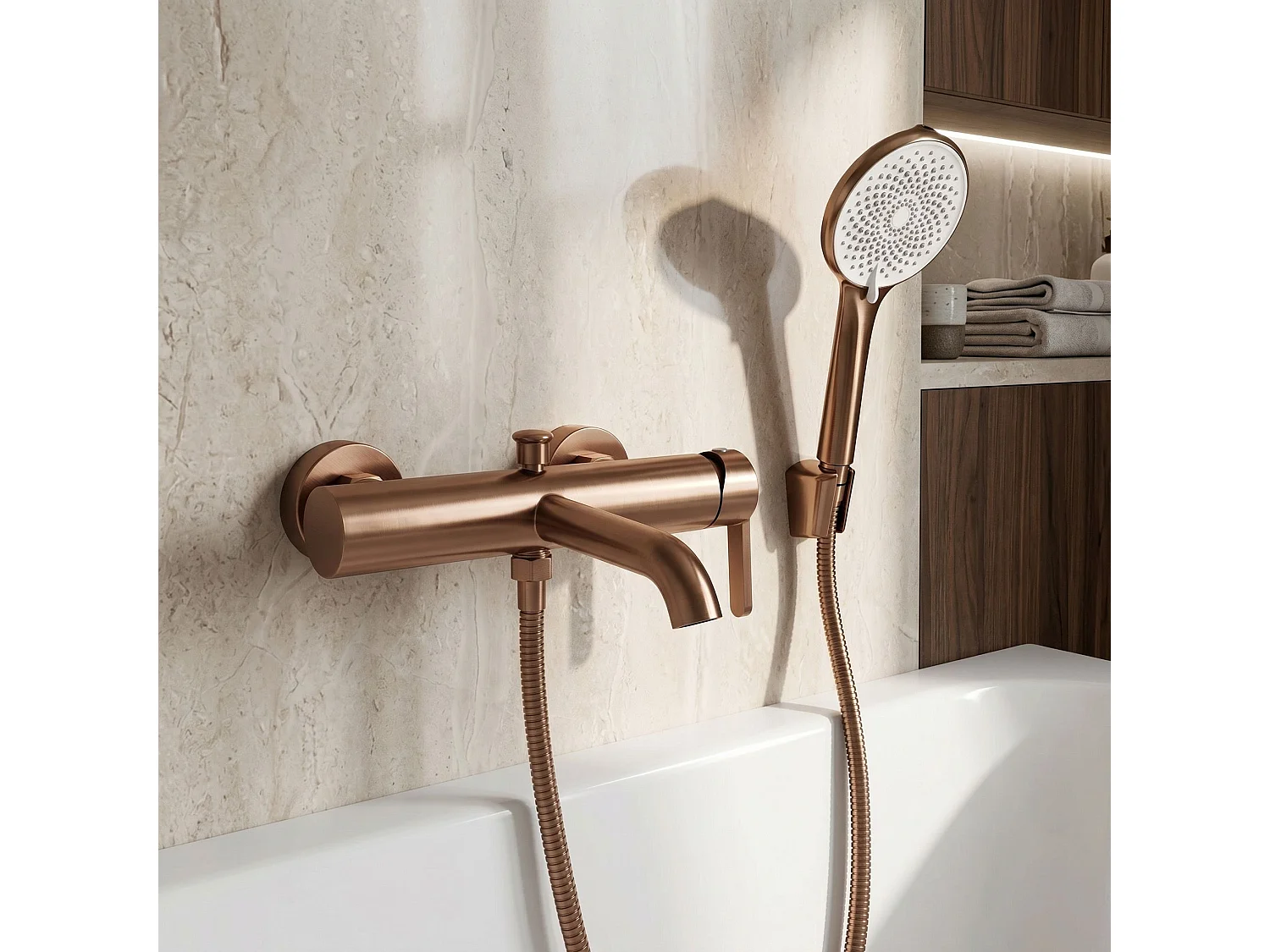 Torneira Para Banheira Rea Ontario Side Brush Copper