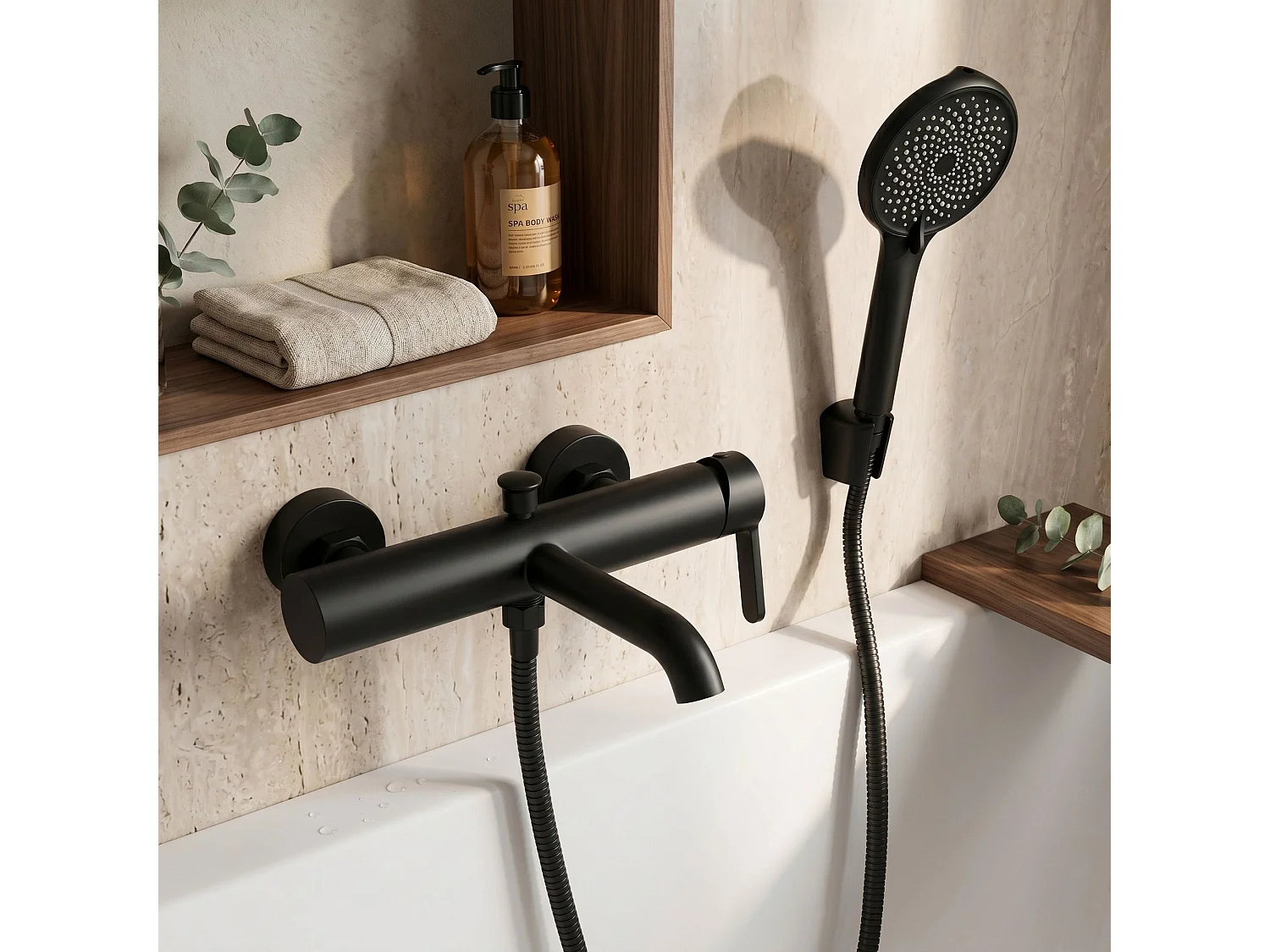 Robinet De Lavabo Encastré Rea Ontario Side Black