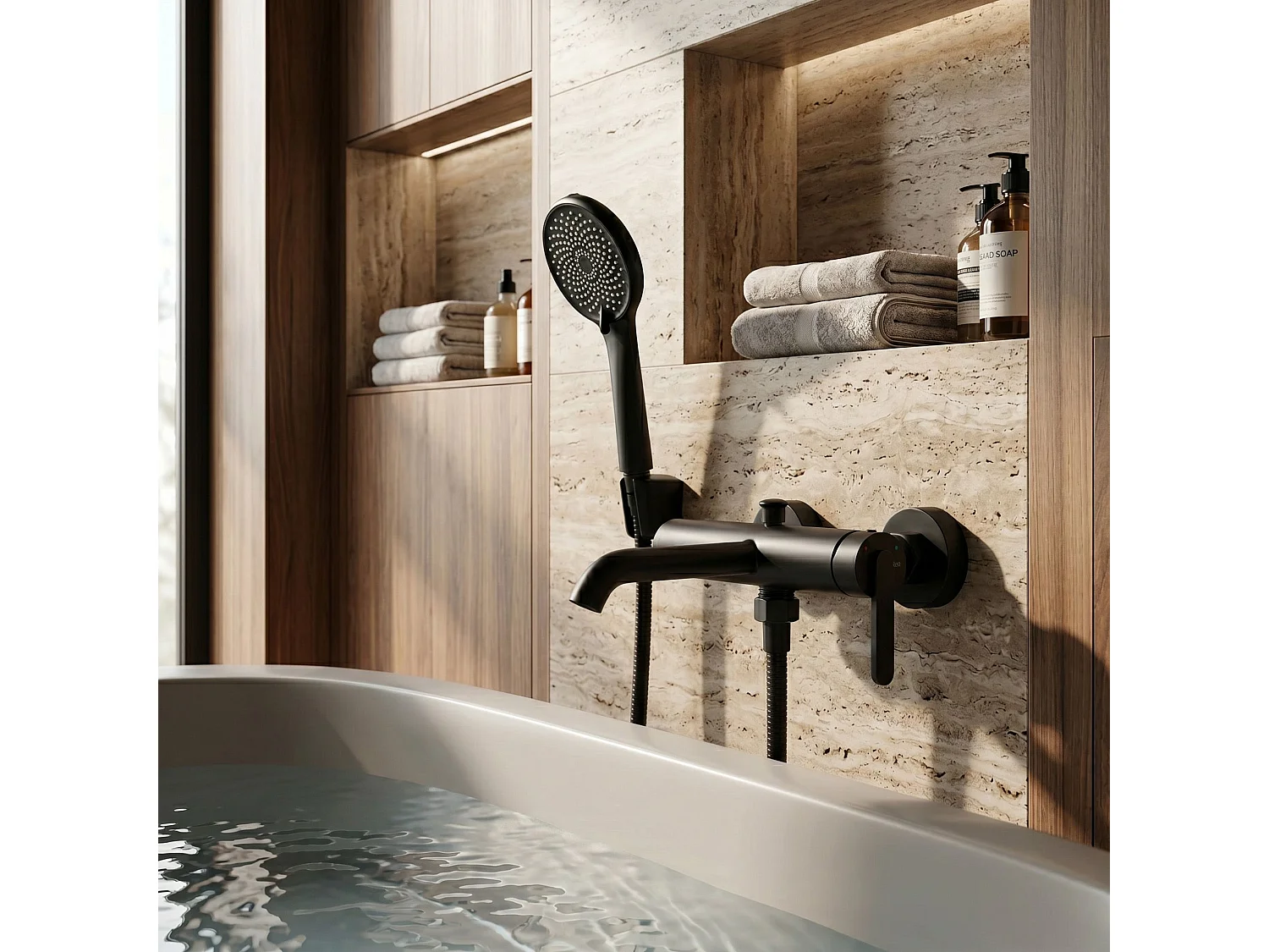 Robinet De Lavabo Encastré Rea Ontario Side Black