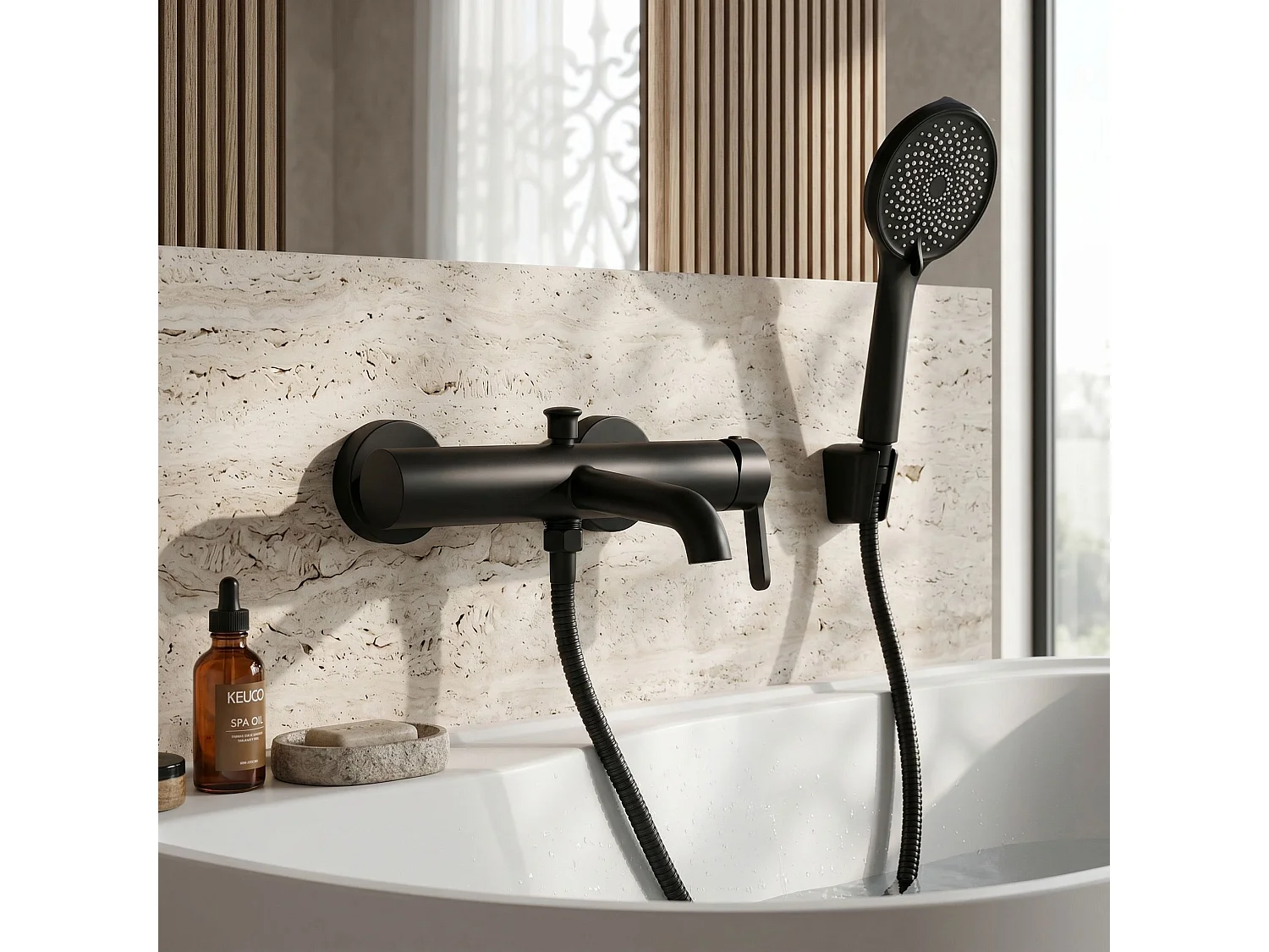 Robinet De Lavabo Encastré Rea Ontario Side Black