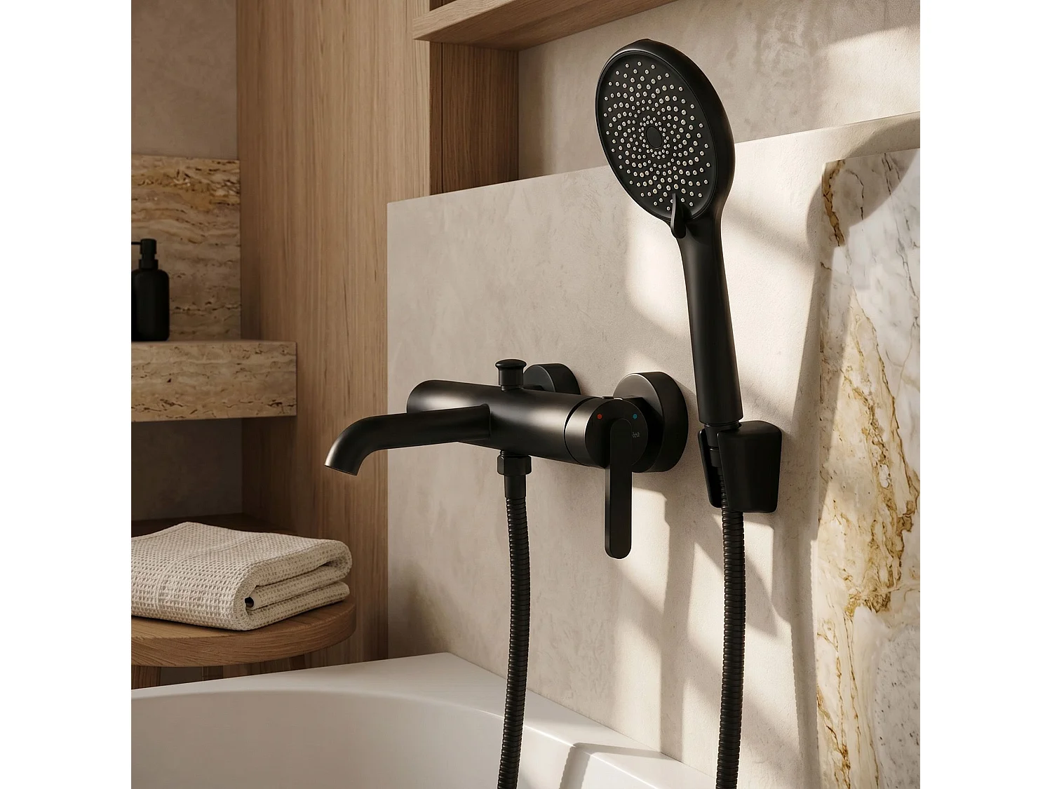 Robinet De Lavabo Encastré Rea Ontario Side Black