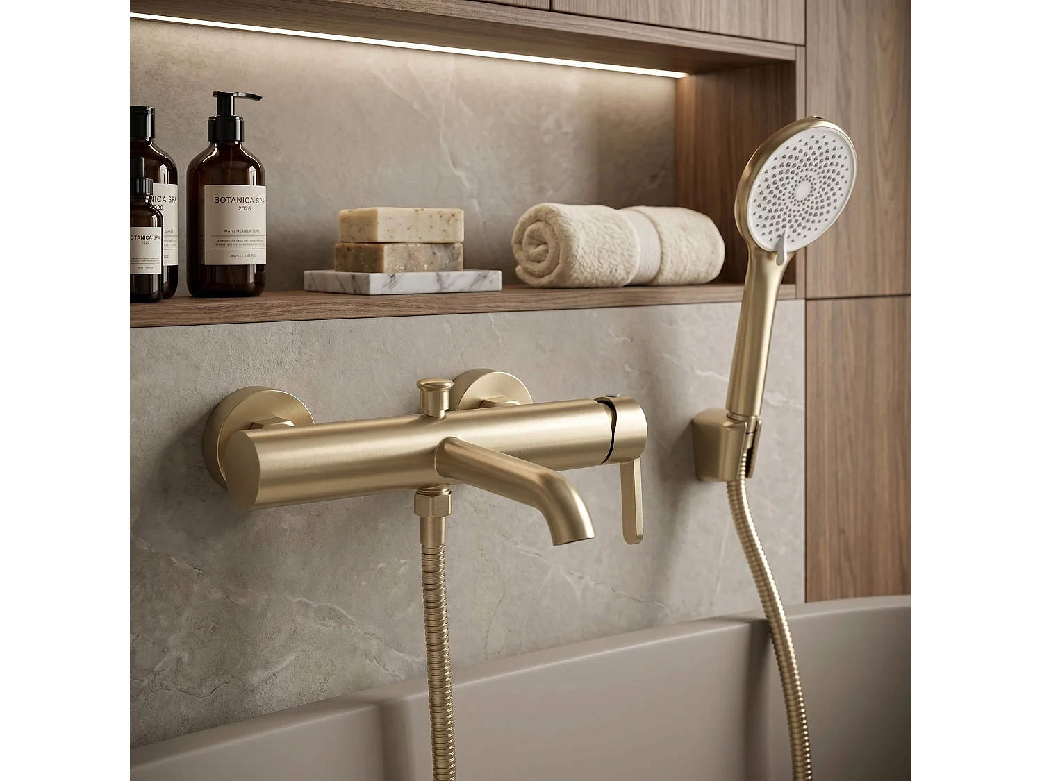Robinet De Baignoire Rea Ontario Side Brush Gold