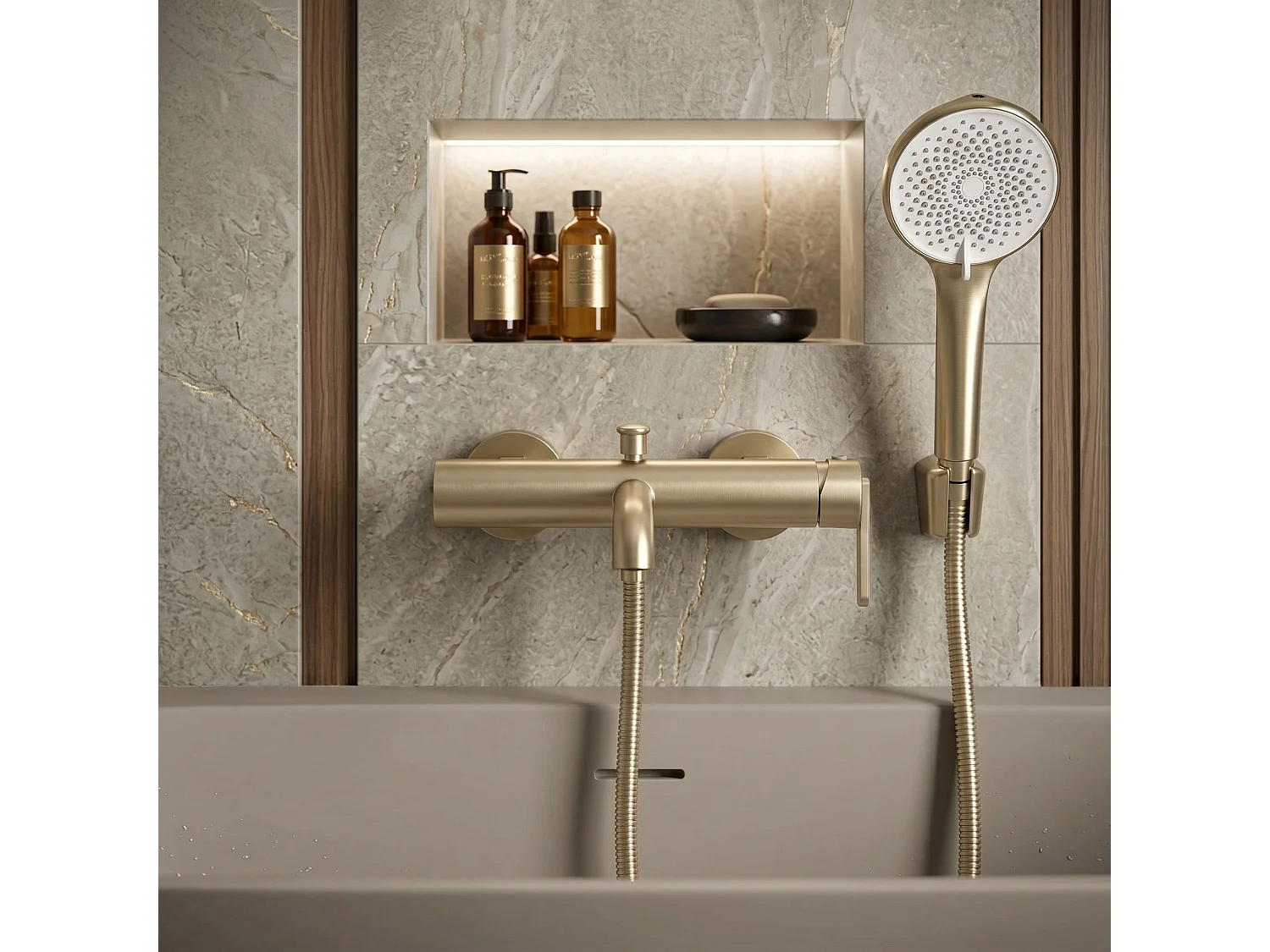 Robinet De Baignoire Rea Ontario Side Brush Gold