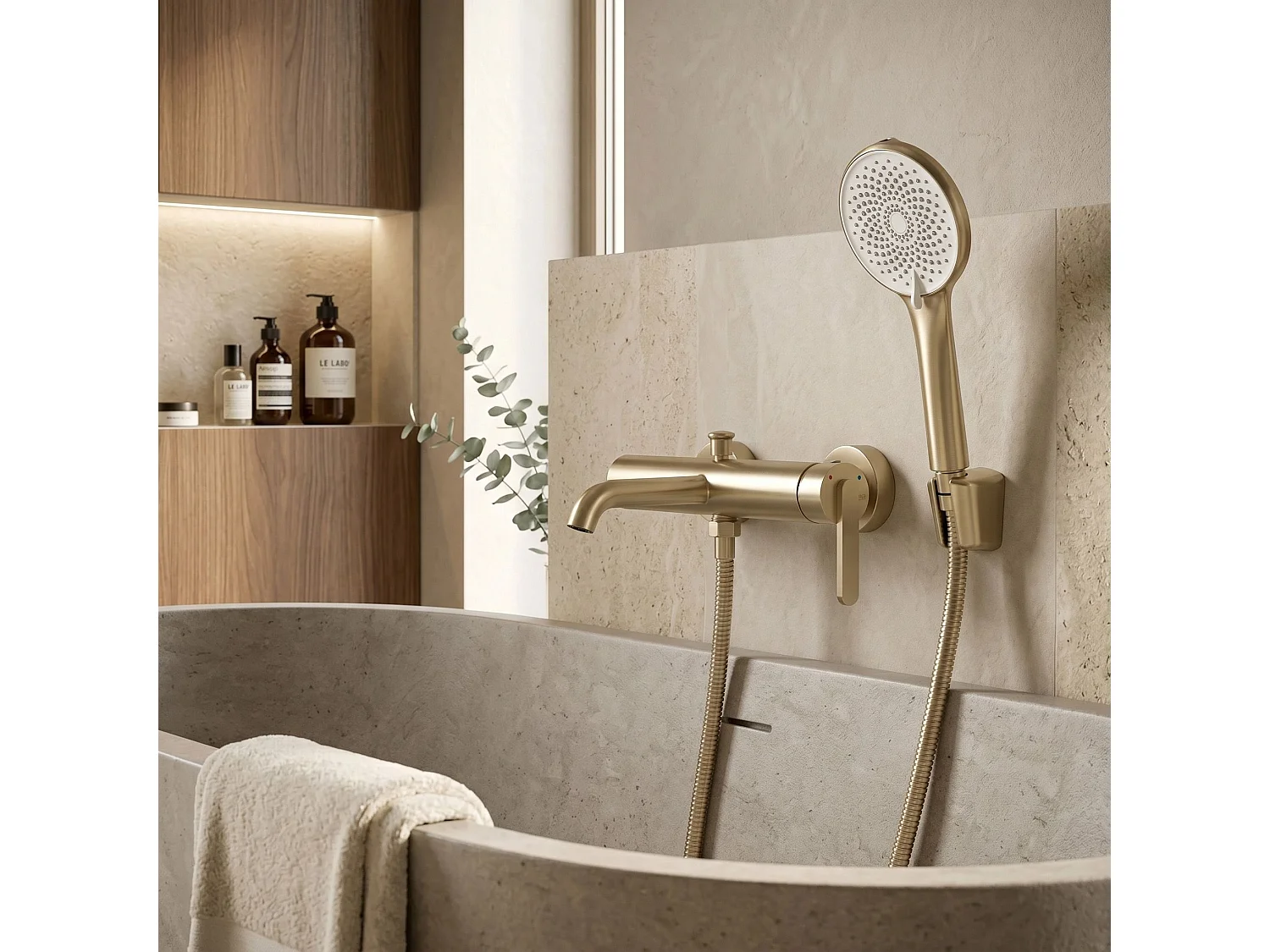 Robinet De Baignoire Rea Ontario Side Brush Gold