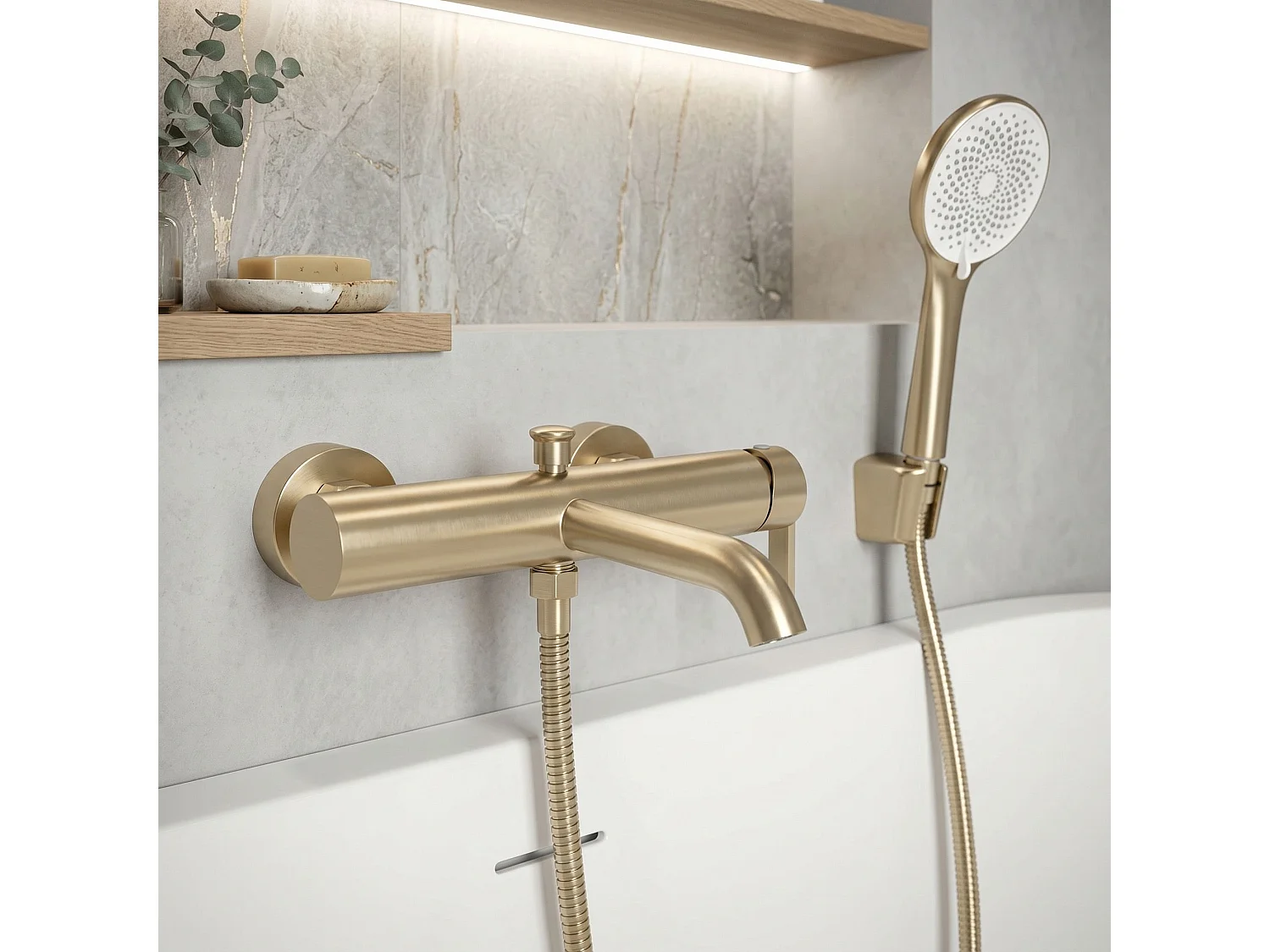 Robinet De Baignoire Rea Ontario Side Brush Gold