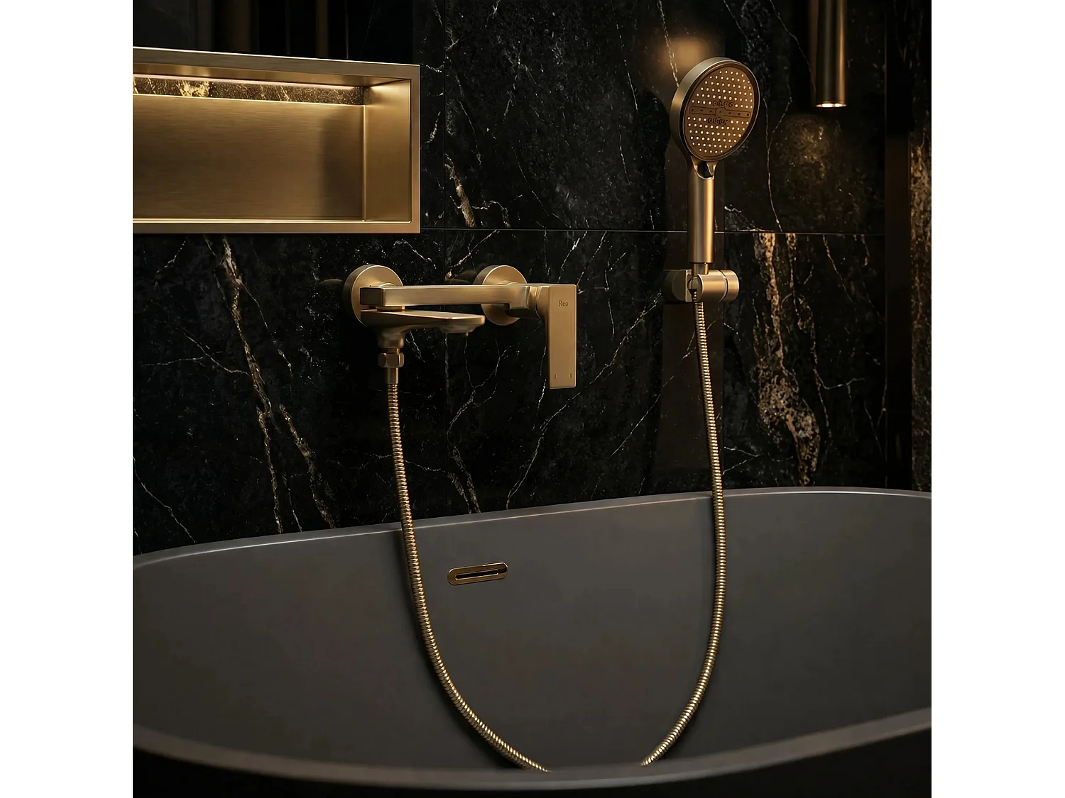 Torneira Da Banheira Rea Premium Prime Brush Gold