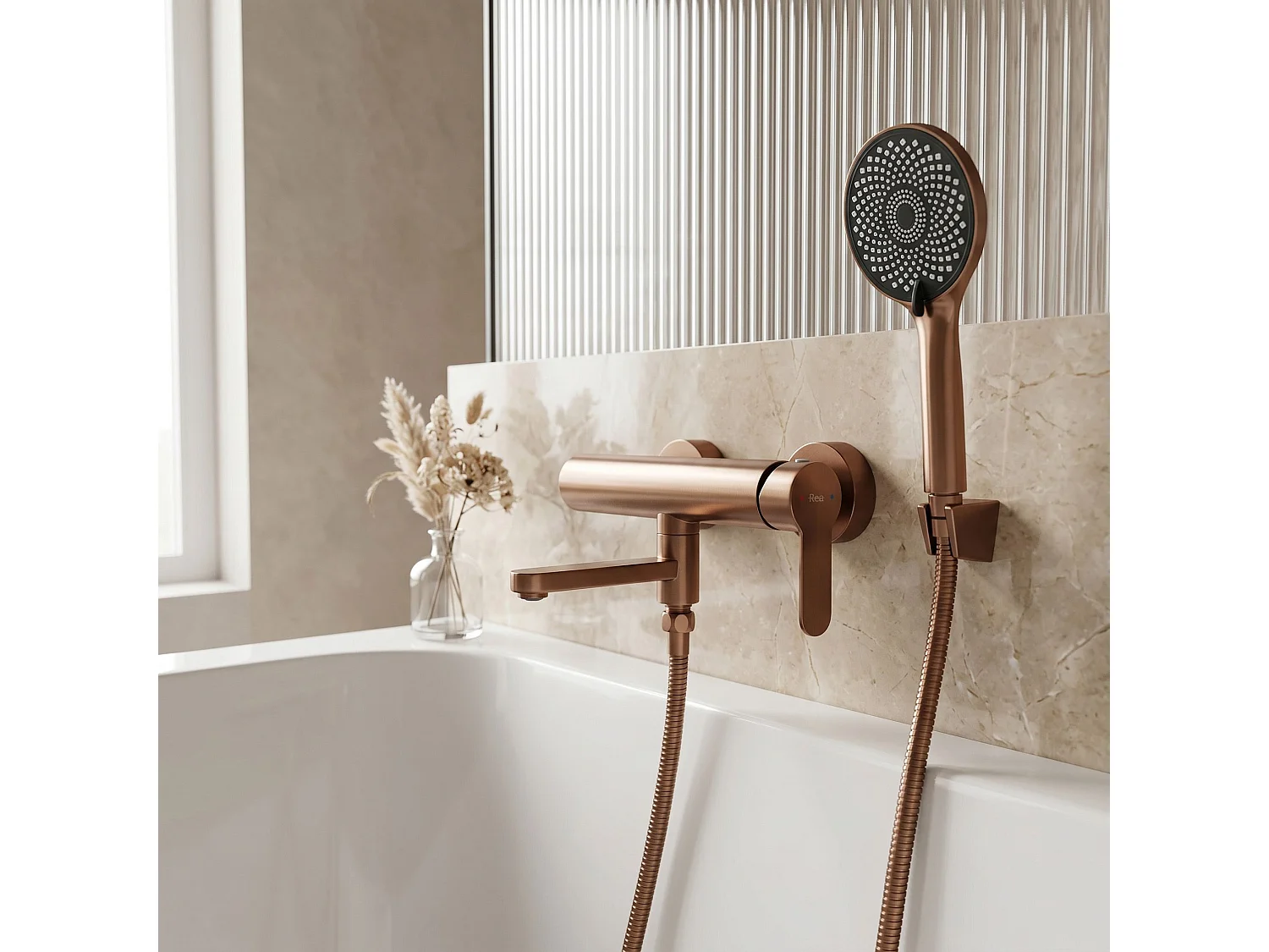Torneira Da Banheira Rea Arcos Brush Copper