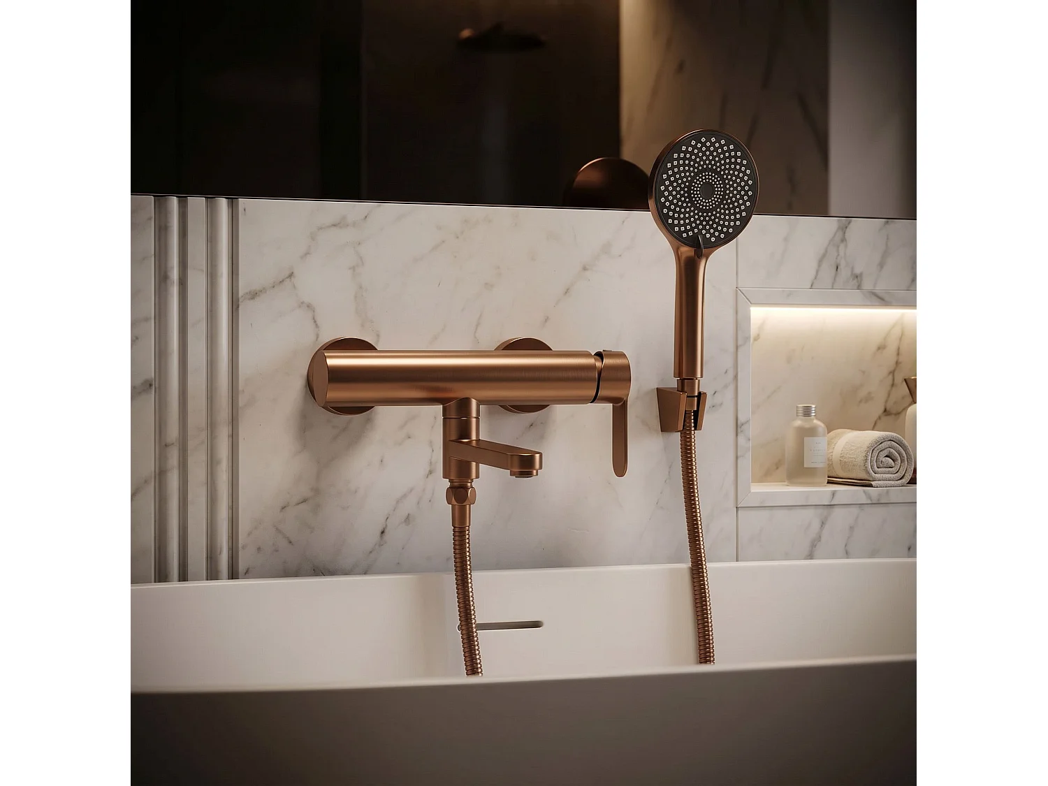 Torneira Da Banheira Rea Arcos Brush Copper