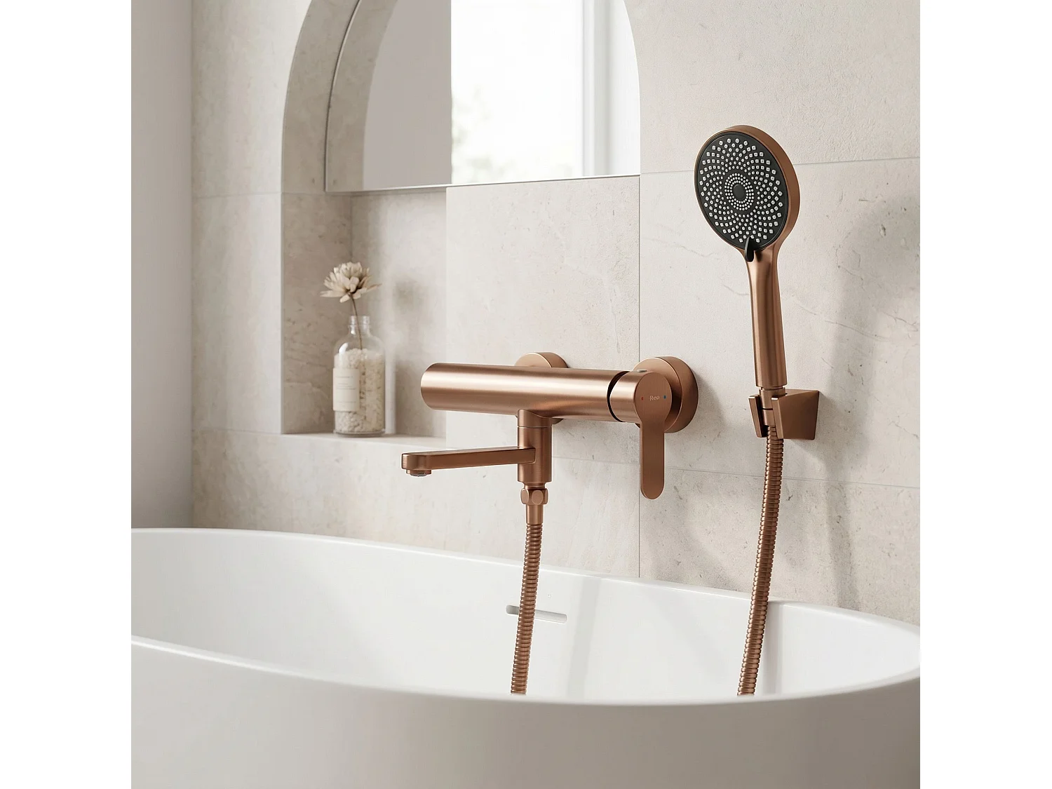 Torneira Da Banheira Rea Arcos Brush Copper