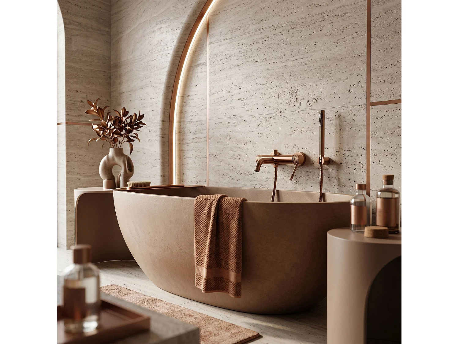Robinet De Baignoire Rea Venti Brush Copper