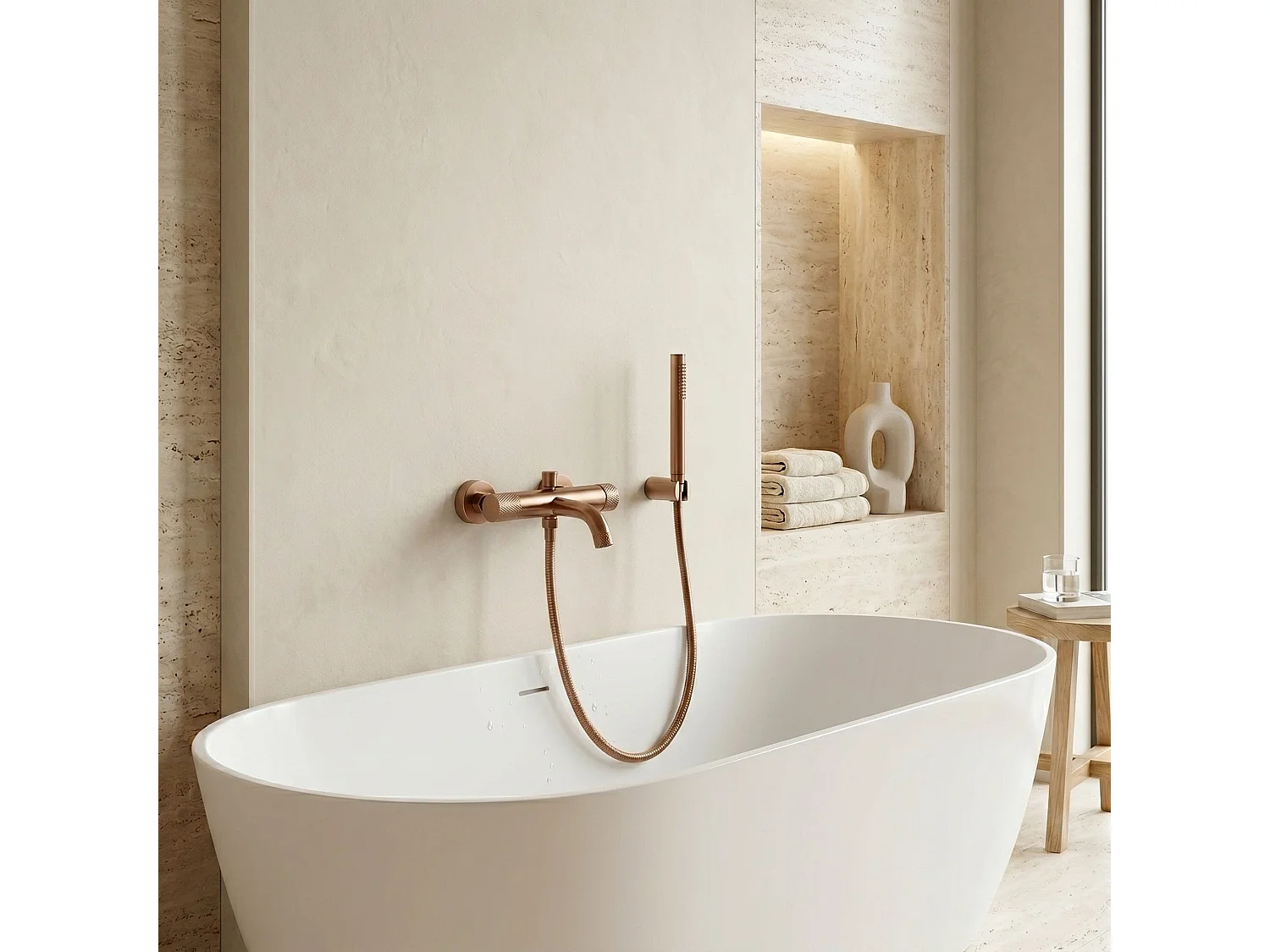 Robinet De Baignoire Rea Venti Brush Copper