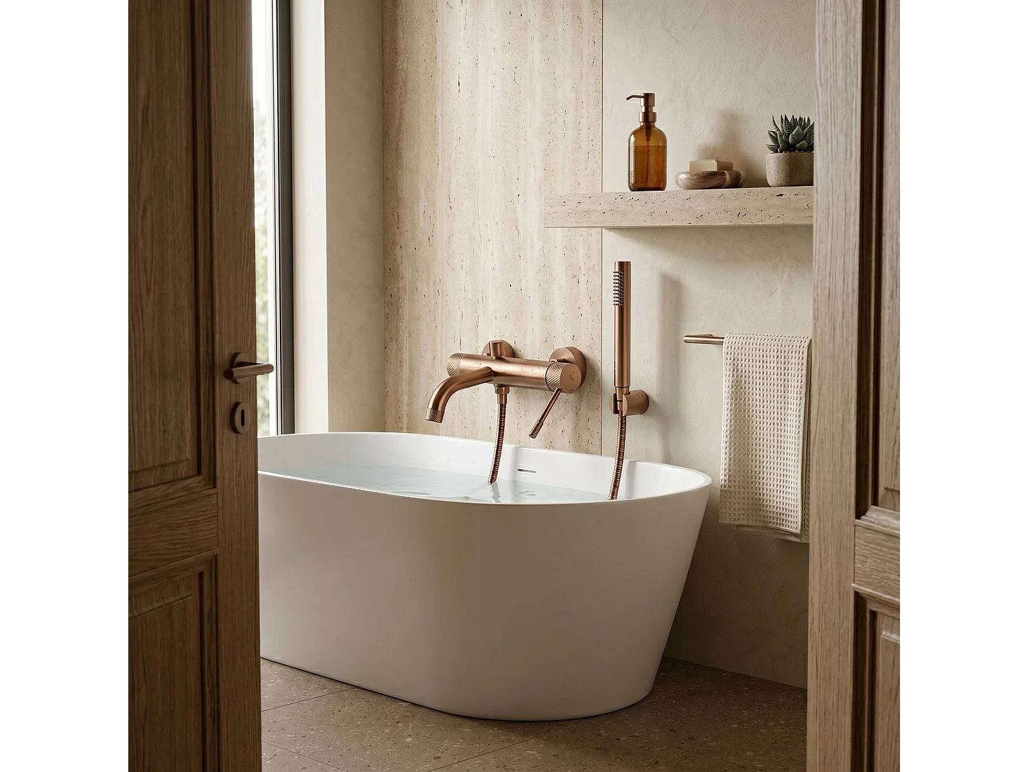 Robinet De Baignoire Rea Venti Brush Copper